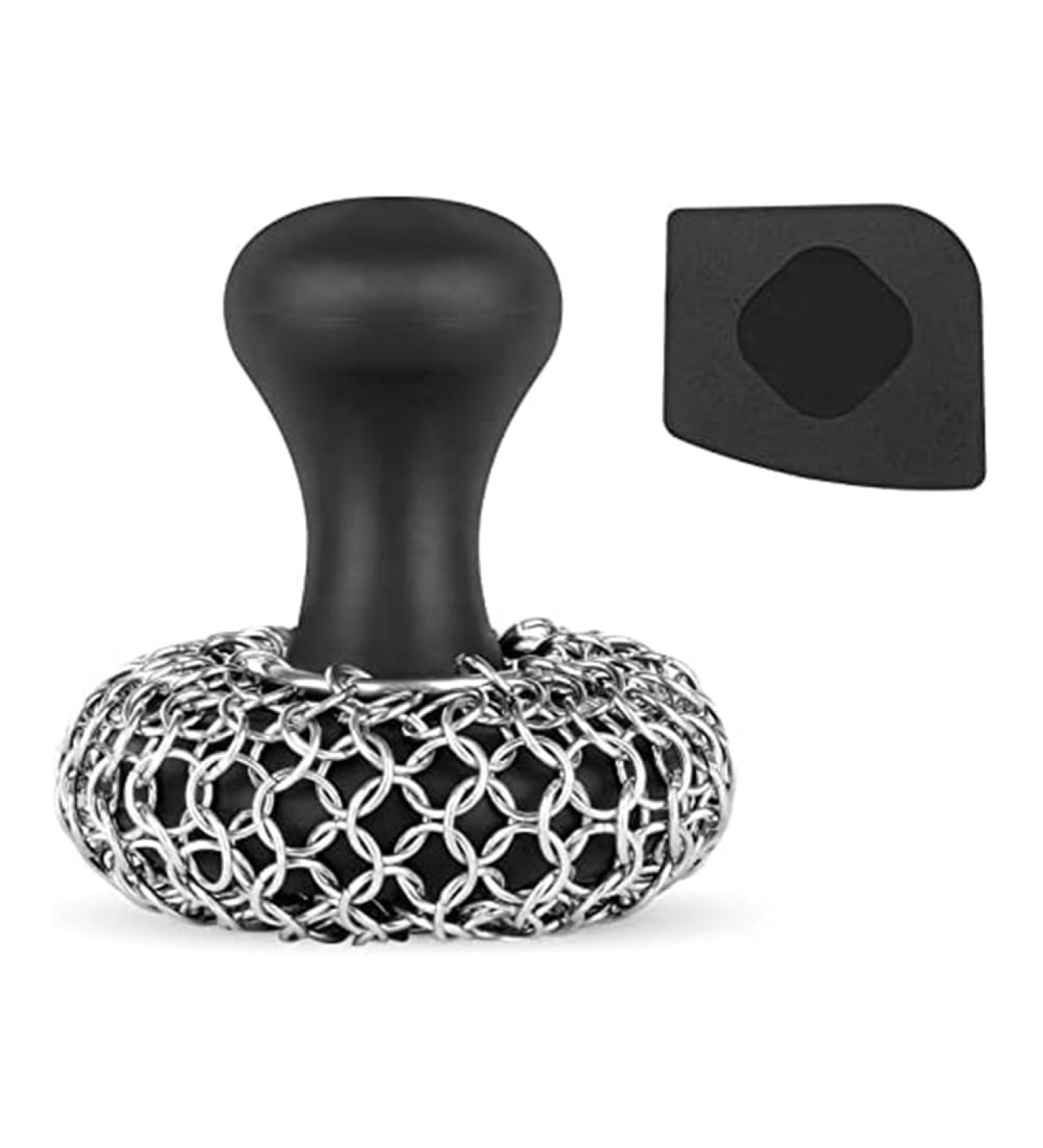 yuoseg Cast Iron Scrubber - 316 Cast Iron Cleaner Scrubber Chainmail Scrubber for Cast Iron Pans Skillet Scrubber Easy to Use - Buy Online on GoSupps.com