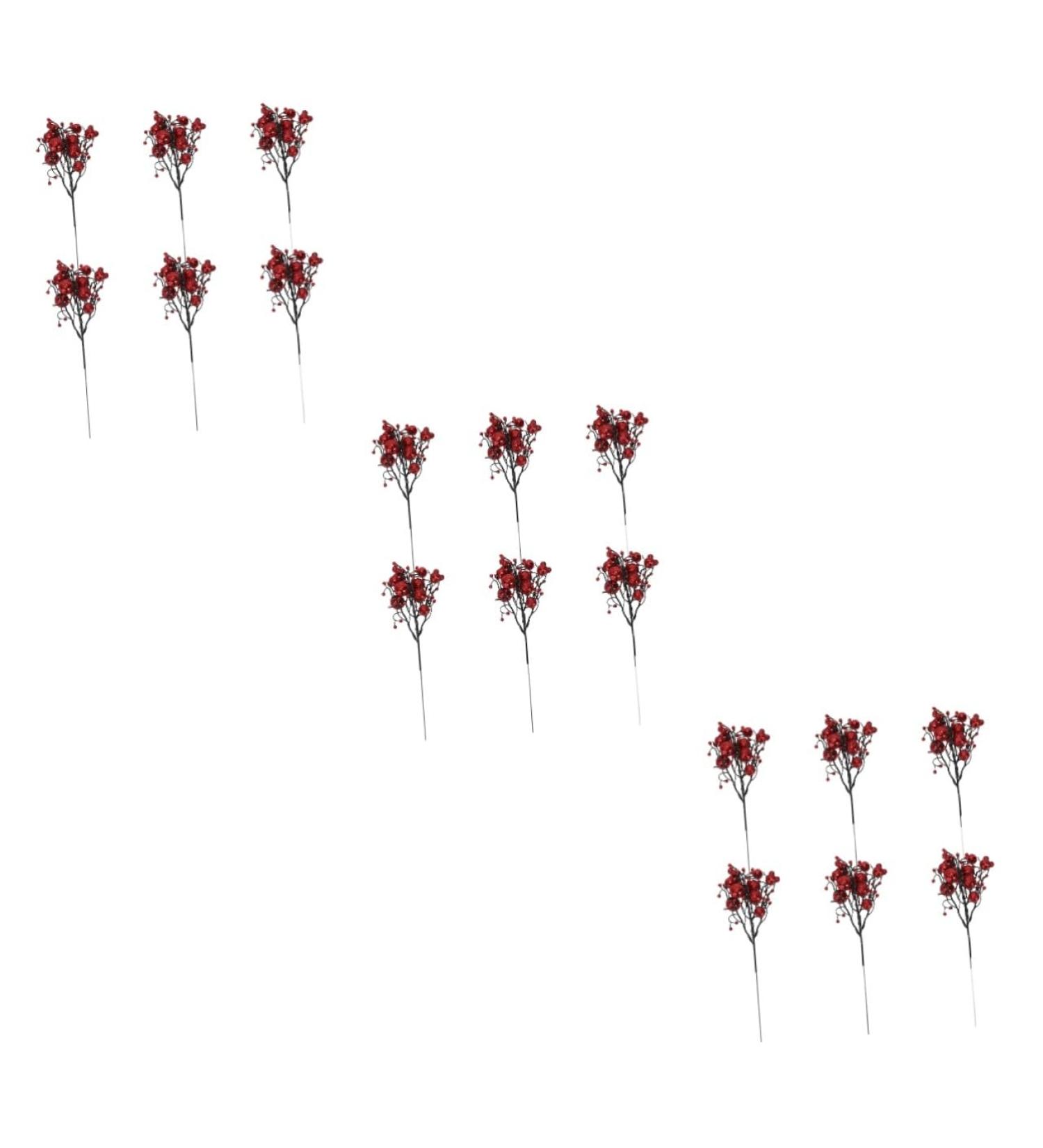 Zerodeko 18 Pcs Berry Bunch Cuttings Fake Holly Berries Holiday Floral Picks Artificial Stem Ornaments Christmas Decorations Garland Diy Wreath Decors Accessories Plastic Red Christmas Tree Redx3pcs 30x10cmx3pcs - Buy Online on GoSupps.com