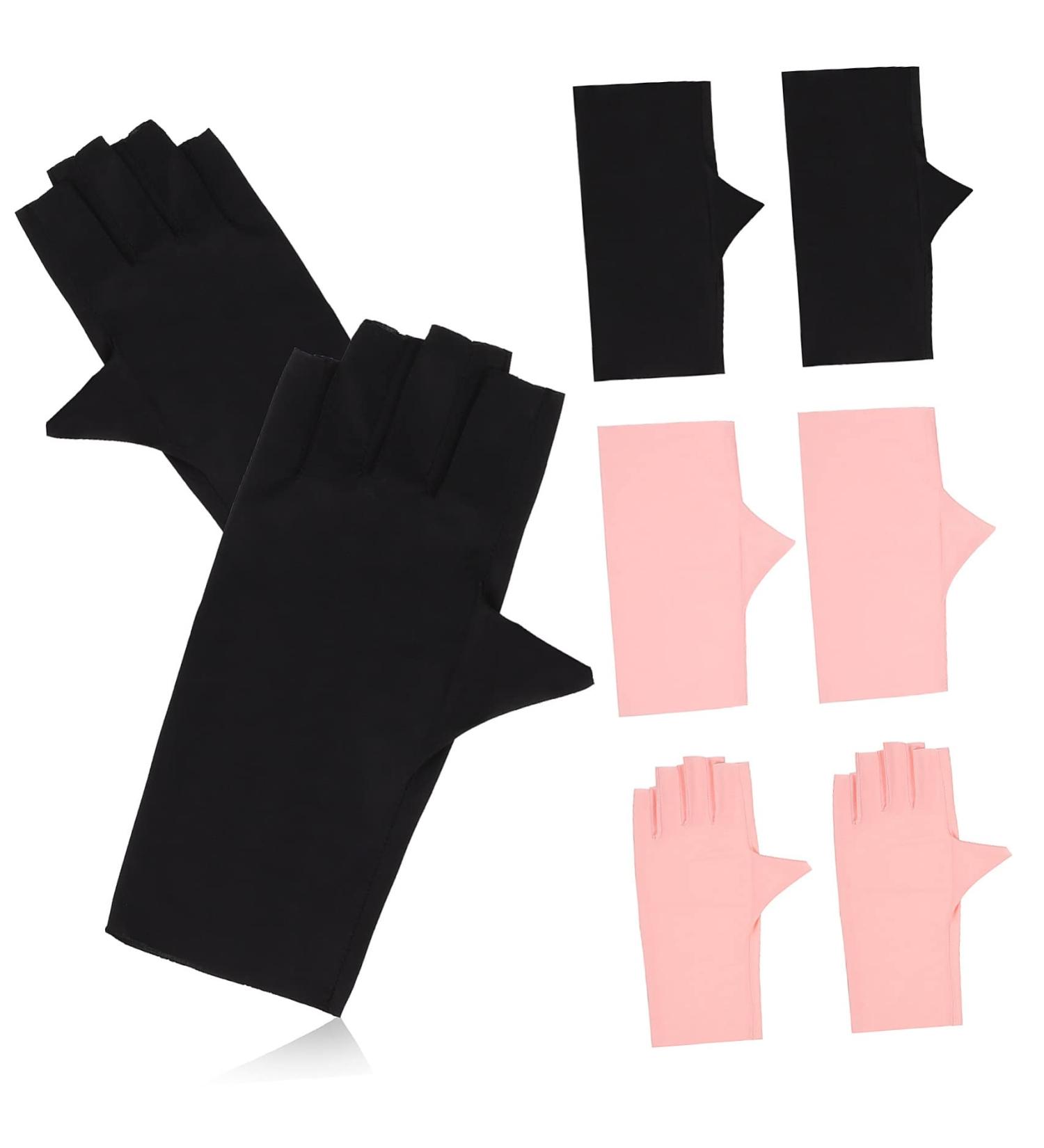 Healeved 4 Pairs Nail Gloves Manicure Gloves Protection Nail Supplies Gloves Anti Uv Gloves Uv Gloves for Nails Rays Gloves Fingerless Gloves Uv Anti Gloves Nail Anti-uv Nylon - Buy Online on GoSupps.com