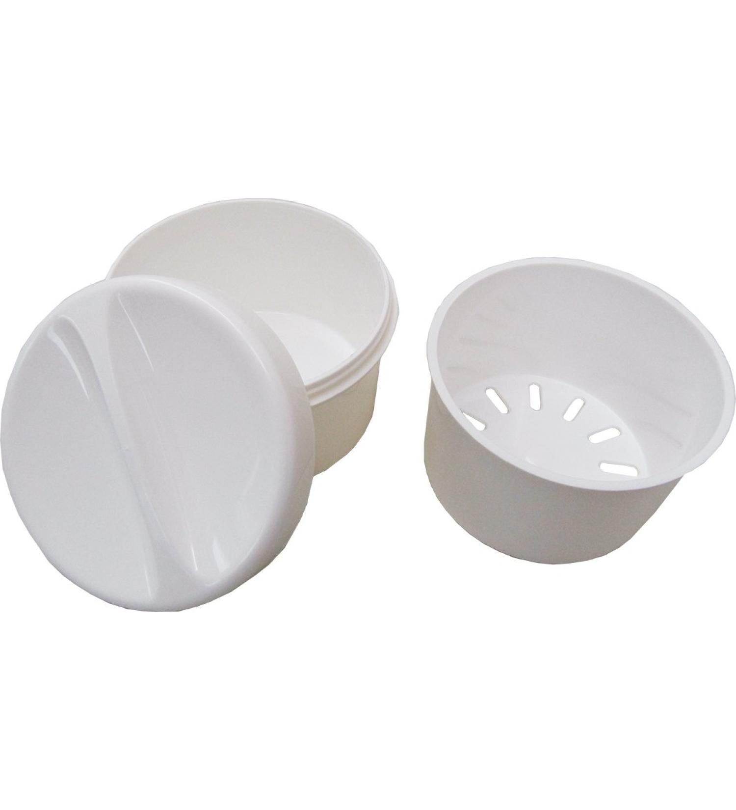 Pflegehome24 Denture box white with sieve and lid