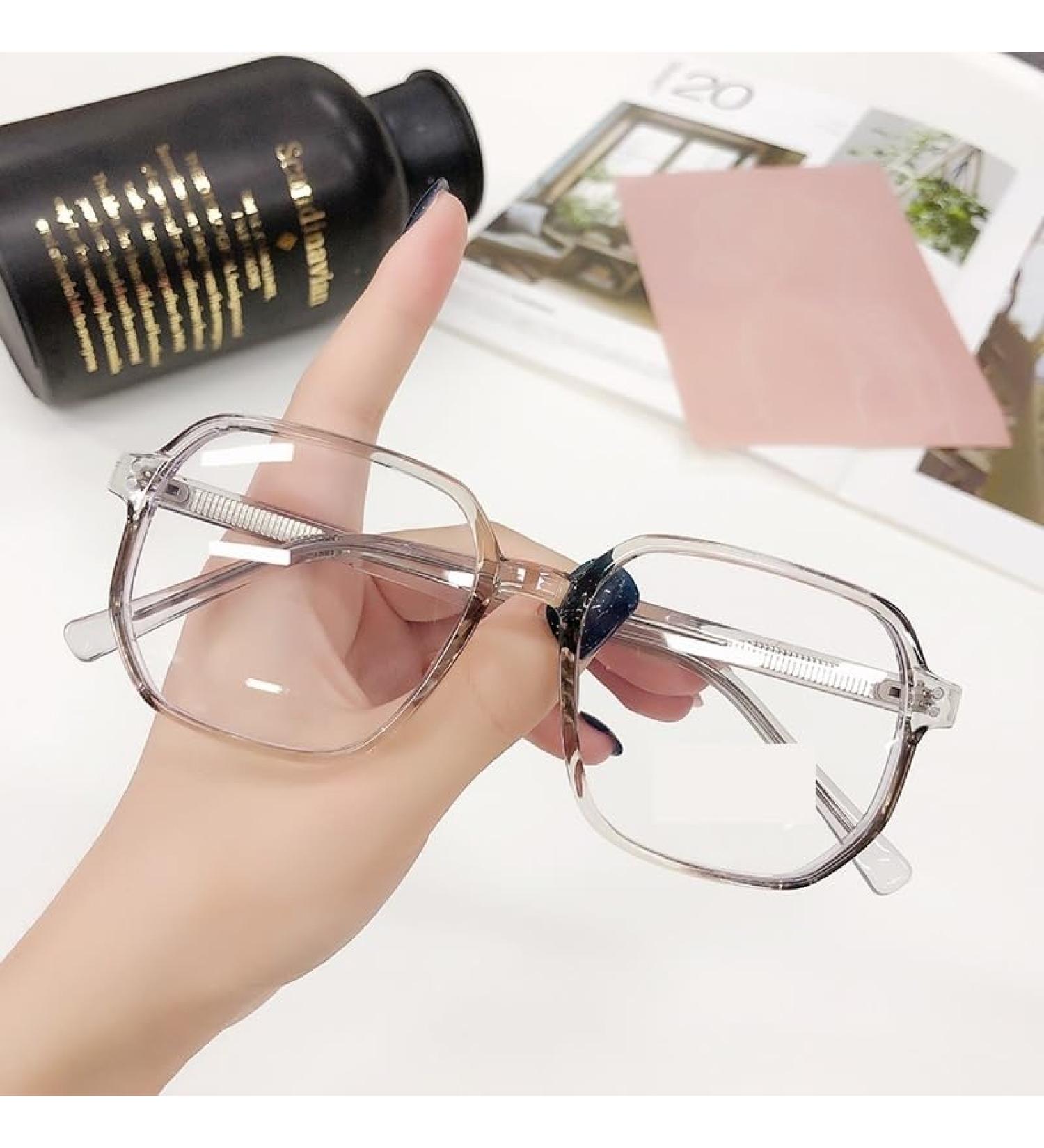Shop Anti Blue Light Eyeglasses - Square Reading Glasses for Eye Strain Relief (+250 Gray - Buy Online on GoSupps.com