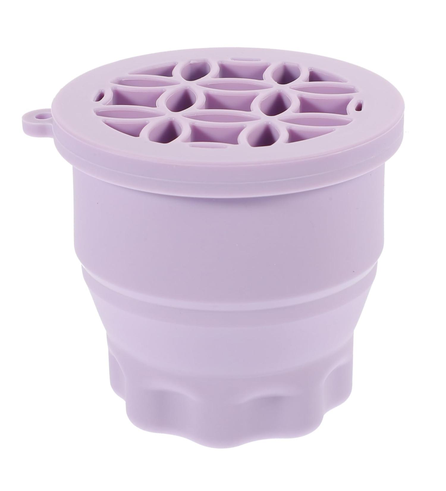 Retractable Silicone Scrub Cup Drying Rack Brush Cleaning Bowl Brush Clean Bowl Brush Rinsing Bowl Cosmetic Brush Cleaning Tool Purple Cleaner Makeup Brush Silica Gel 9.2X9.2X8.6CM Purple - Buy Online on GoSupps.com