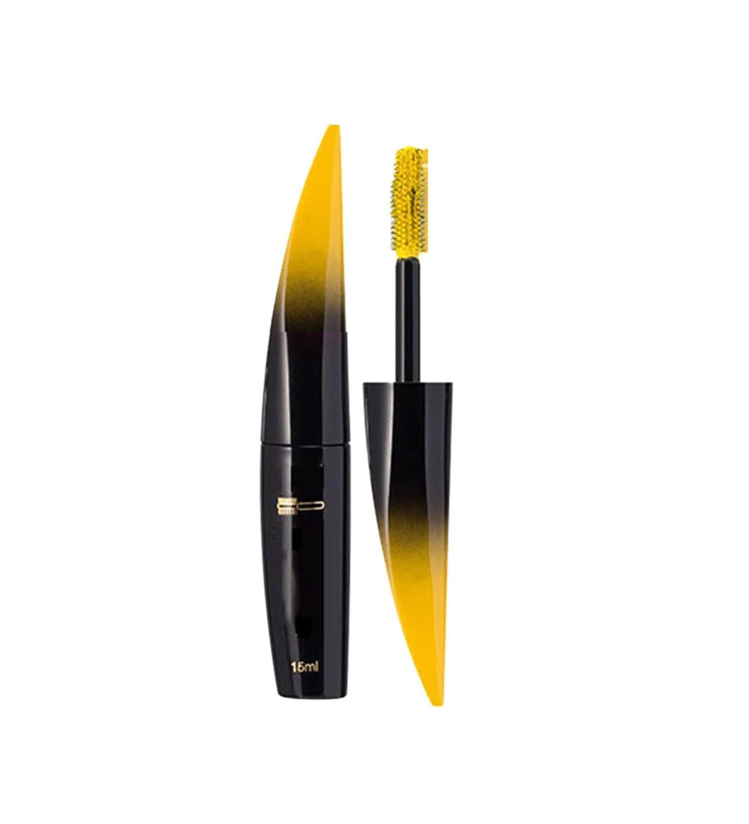 Mascara Color Imperm able 5 Couleurs Mascara Waterproof Longue Tenue Mascara Fibre de Soie 4D Maquillage Femme Yeux pour Halloween No l F te d'anniversaire (Jaune une taille) - Buy Online on GoSupps.com