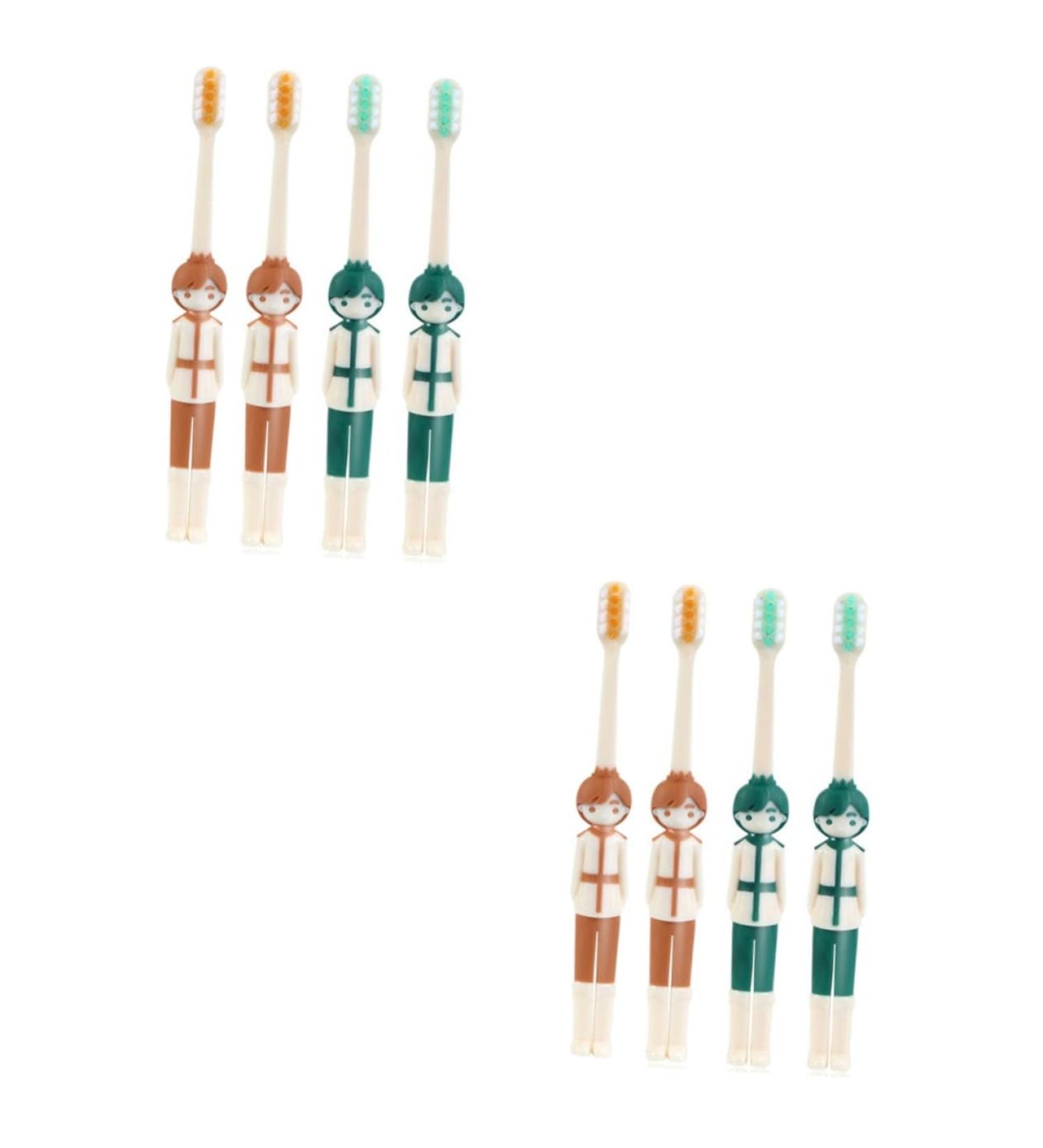 Angoily 8-Pack Children's Toothbrushes - Brightening Travel Toothbrush for Toddlers & Kids with Rubber Protection - Buy Online on GoSupps.com