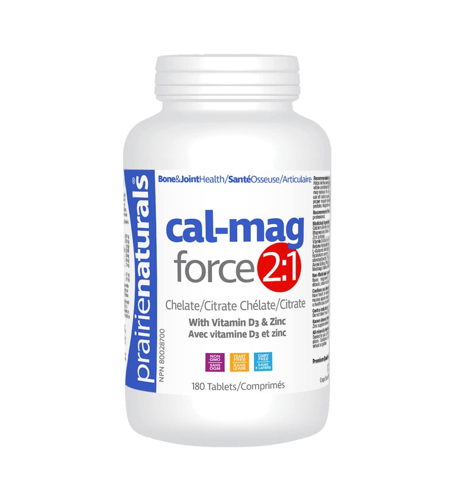 Prairie Naturals Cal-mag force 2:1-180 tabs 180 count (Pack of 1) - Buy Online on GoSupps.com