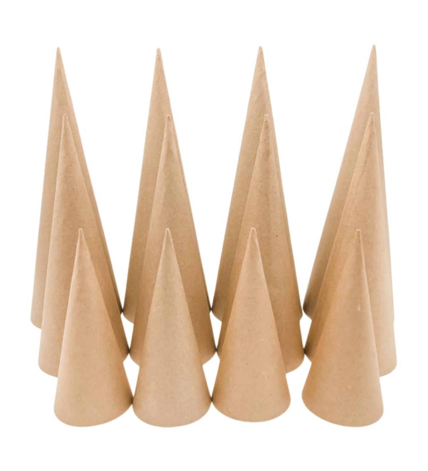 Paper Mache Craft Cones Variety Pack - Set of 12 - 3 Sizes - Ideal for DIY Projects - Buy Online on GoSupps.com