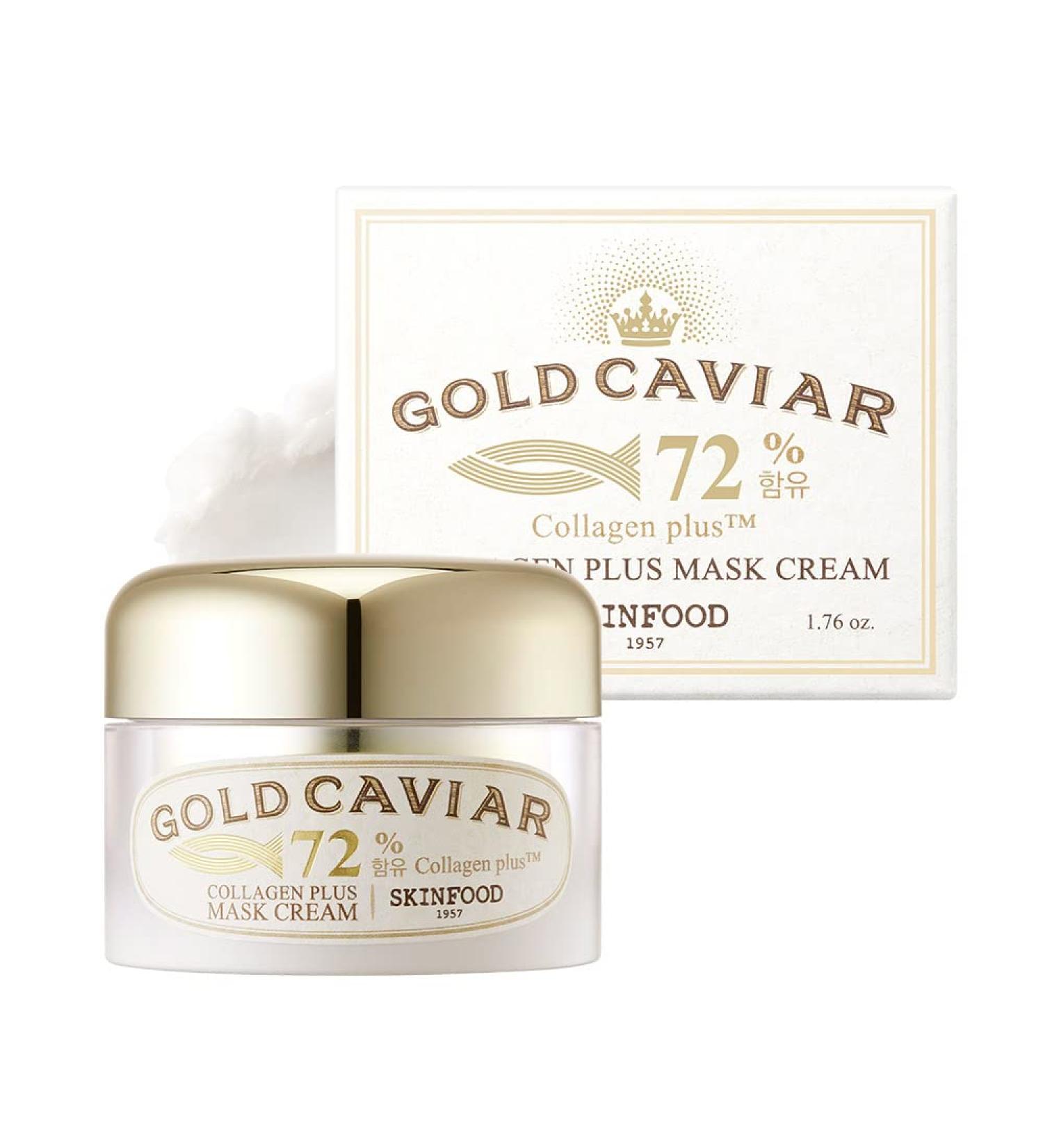 Buy SKINFOOD Gold Caviar Collagen Plus Mask Cream - Deep Hydrating Elastic Cream with Collagen & Gold | 1.69fl.oz | International Shipping Available - Buy Online on GoSupps.com