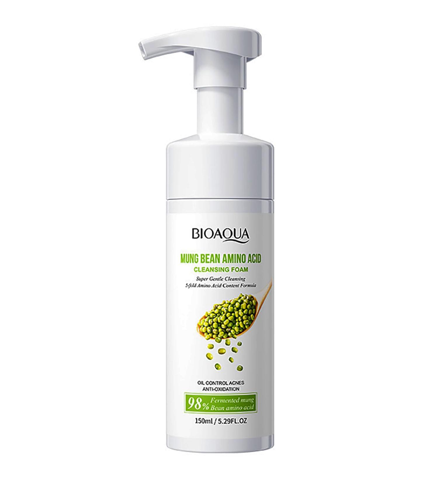BIOAQUA 98% Mung Bean Amino Acid Facial Cleansing Foam | Oil Control & Anti-Oxidation | 150ml - Buy Online on GoSupps.com