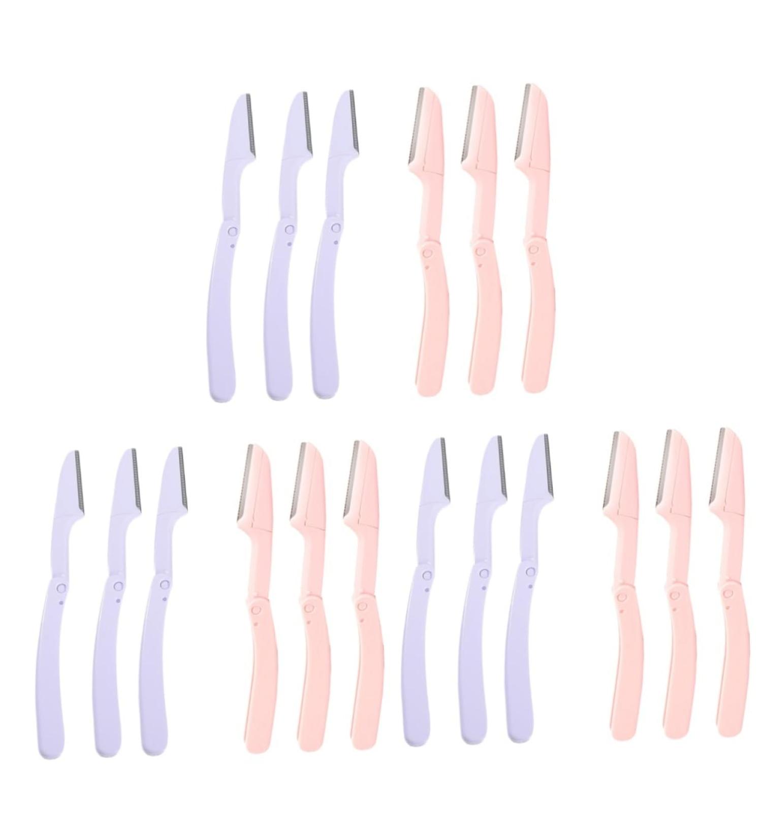 FRCOLOR 18 Pcs Eyebrow Razor Kit - Portable Eyebrow Trimmer & Facial Hair Shaver in Purple - Perfect for Grooming & Beauty Care - Buy Online on GoSupps.com