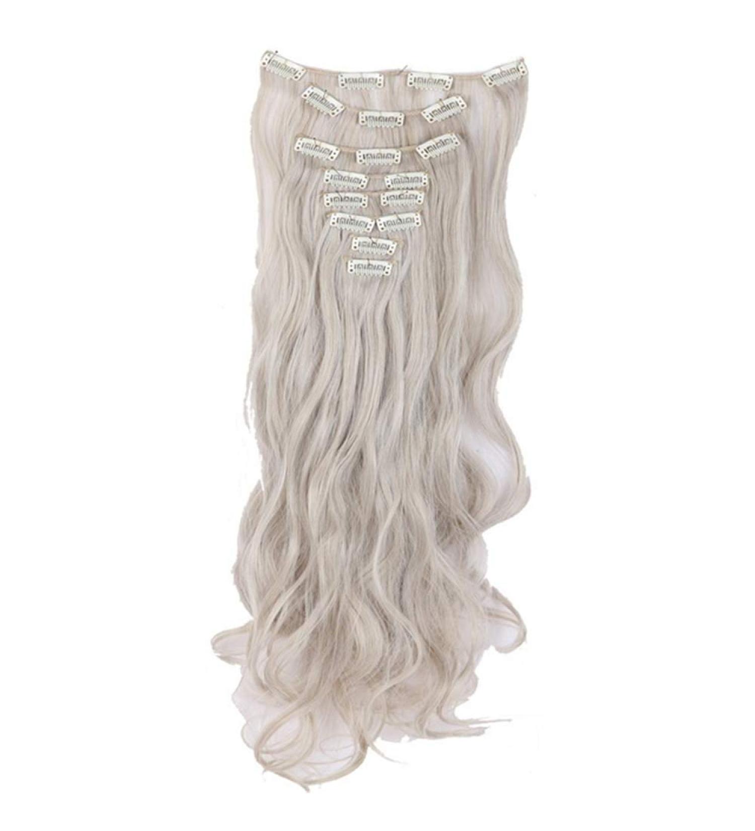 24 Inch Synthetic Clip-In Hair Extensions - 8pcs Set | High Temperature Fiber Wig - International Shipping - Buy Online on GoSupps.com