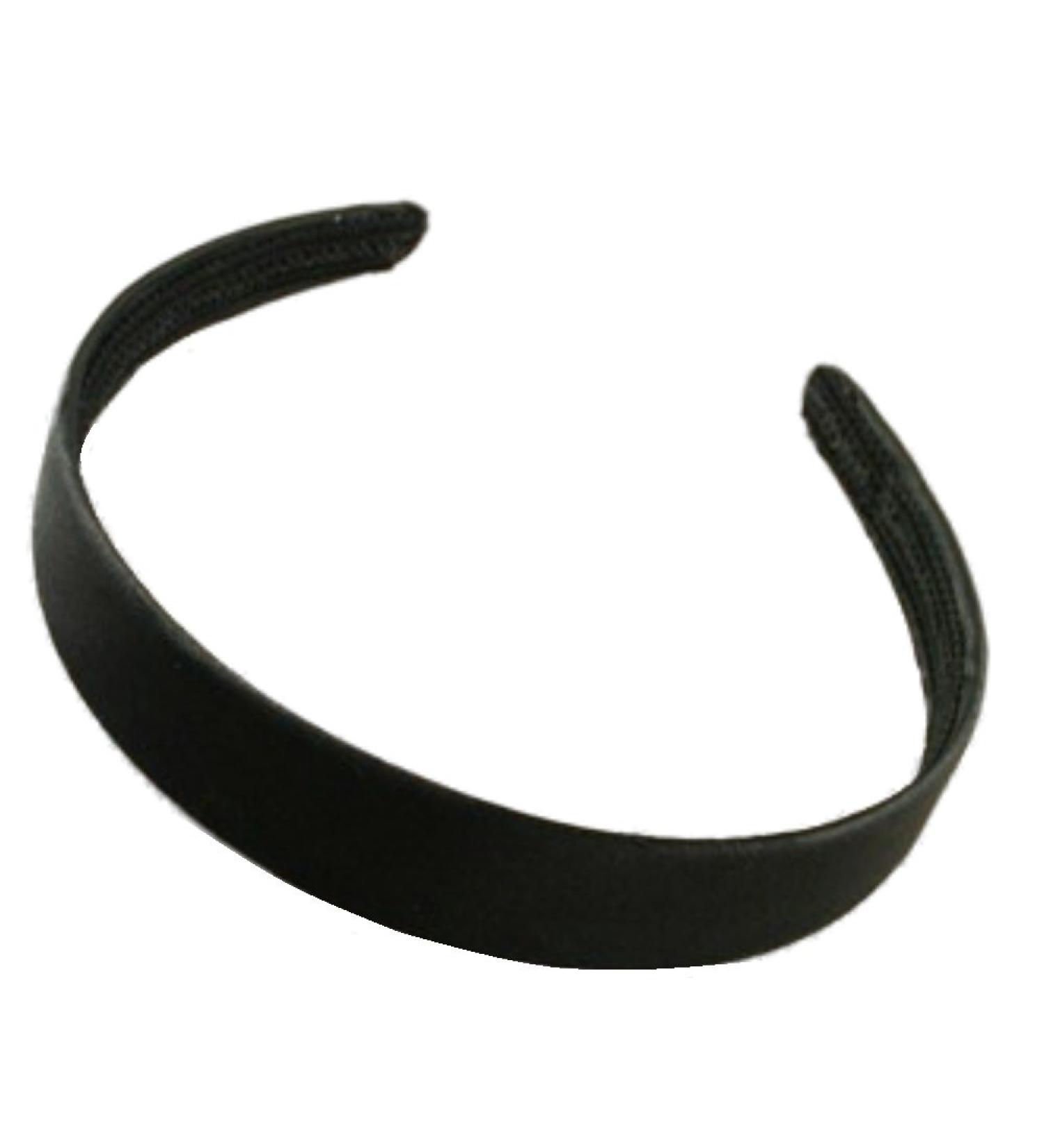 Headband 2.5 cm wide covered with black satin.