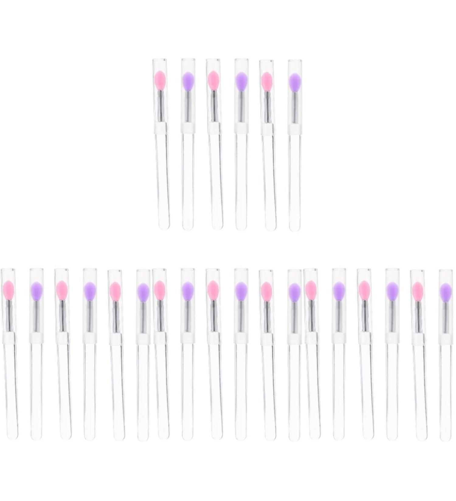 24 Pcs Silicone Lip & Eyeshadow Brush Set - Makeup Supplies for Perfect Lipstick & Eyeshadow Application - Cosmetic Accessories - Buy Online on GoSupps.com