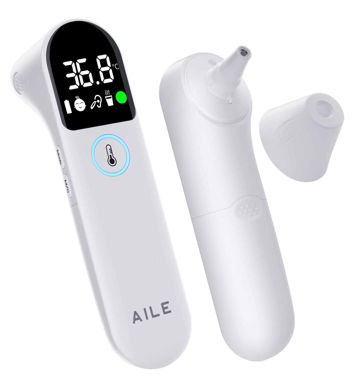 Digital Infrared Thermometer for Ear-Forehead | AILE | Accurate Fast Readings | Fever Alarm | Non-Contact Measurement | Baby & Adult - Buy Online on GoSupps.com