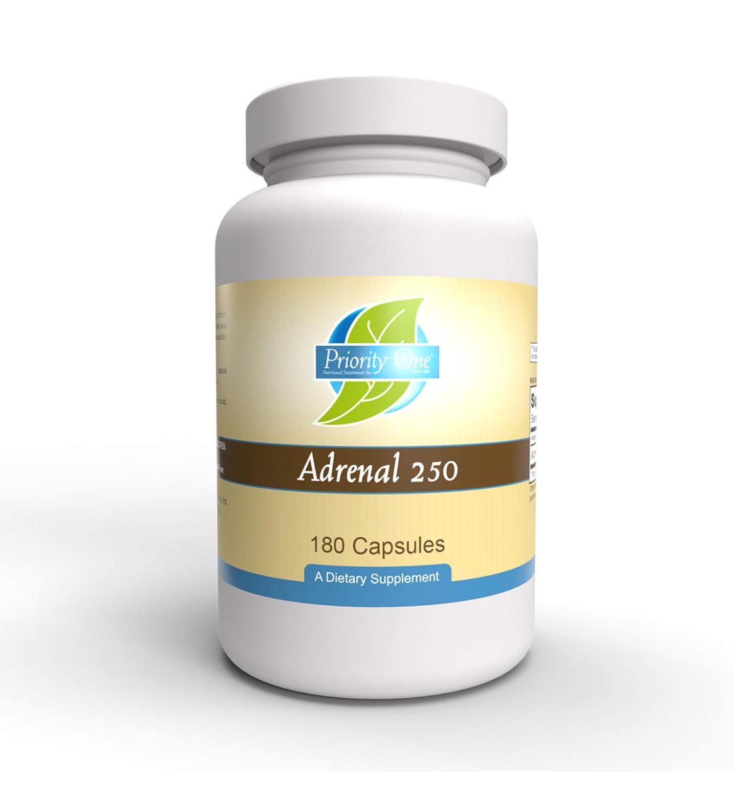 Priority One Vitamins Adrenal 250mg 180 Capsules Adrenal Support - Buy Online on GoSupps.com