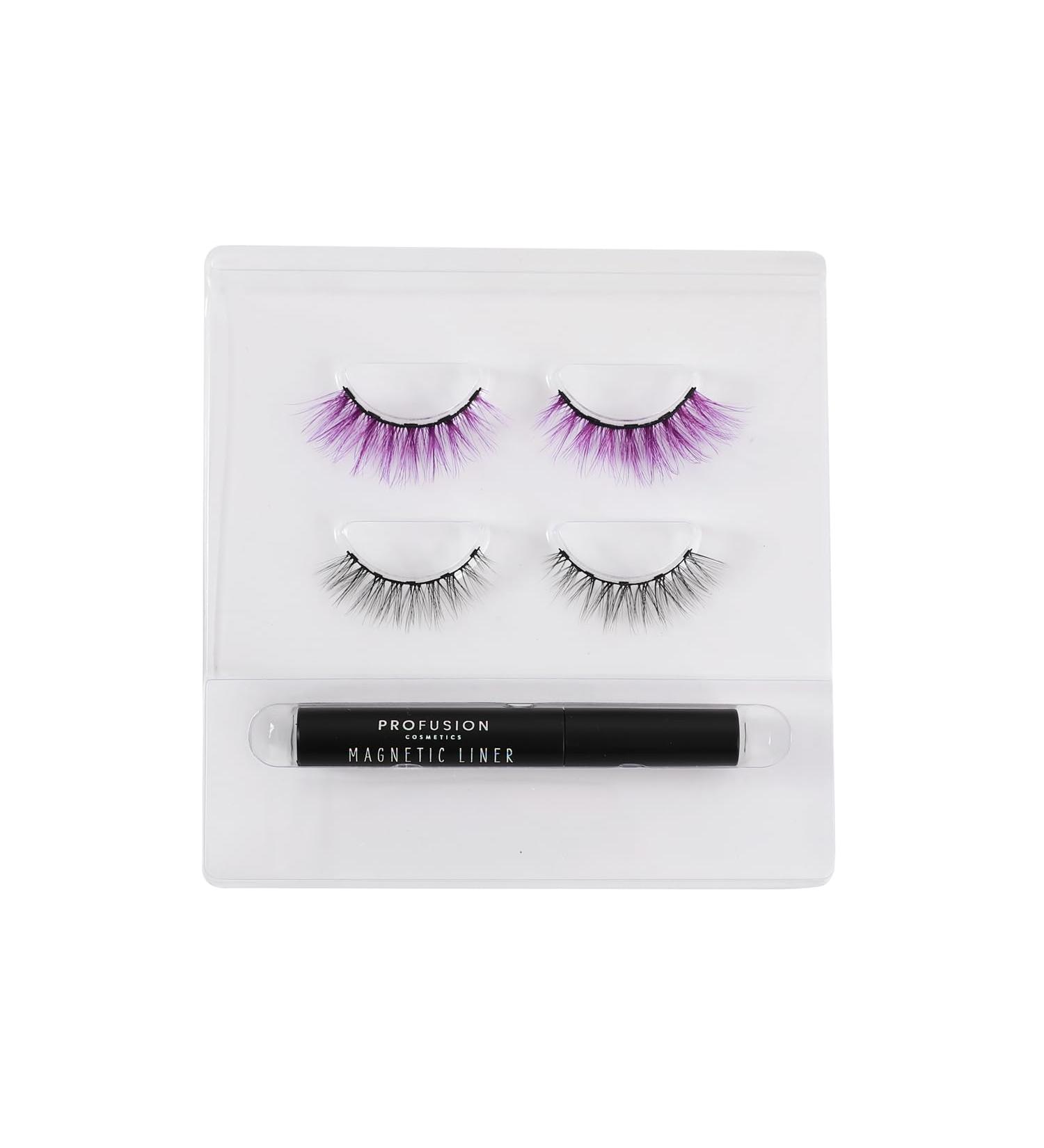 Profusion Cosmetics Star Child Moonlight Magnetic Lashes & Eyeliner Set - Quick Dry Glamour for All (Black & Purple) | International Shipping - Buy Online on GoSupps.com