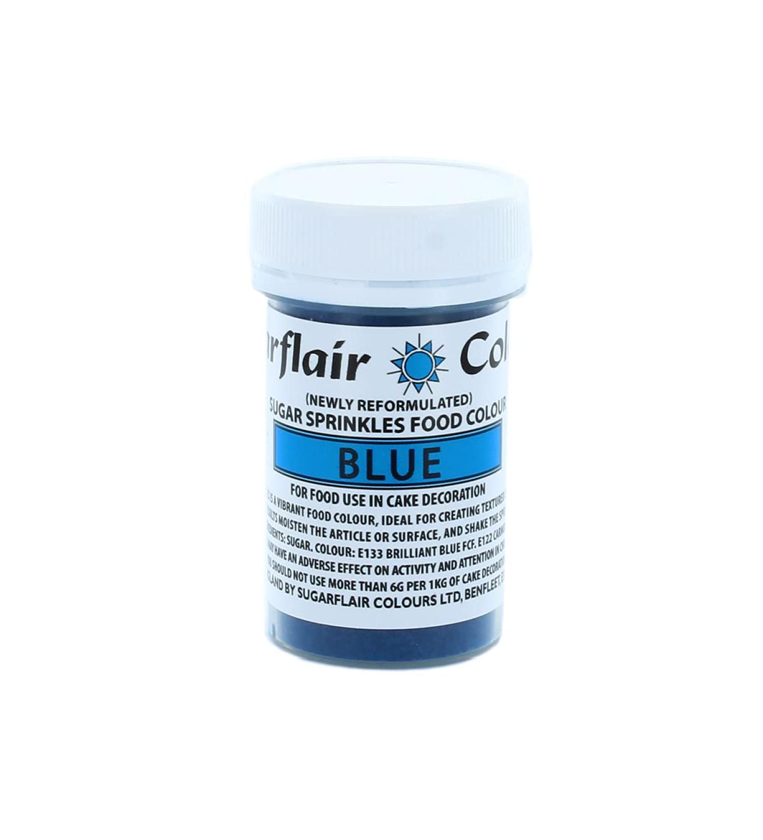Sugarflair Colours Sugar Sprinkles - Blue - E171 Free - Colourful Cake Decorations Sprinkle Some Fun With Vibrant Edible Glittering Sugar Pieces For Cupcakes Cakes and Desserts - 20g - Buy Online on GoSupps.com