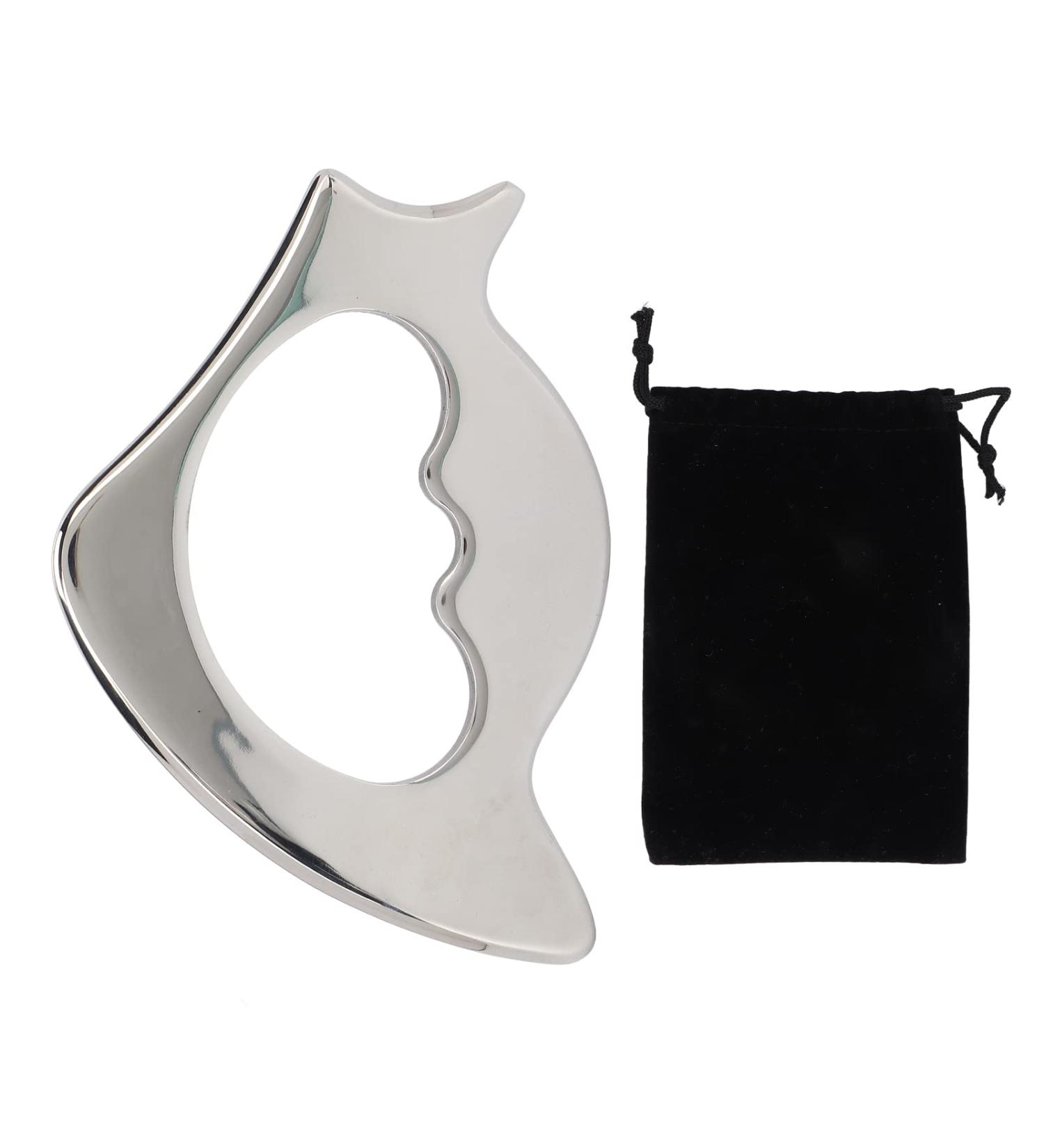 Stainless Steel Gua Sha Massager | Physiotherapy Muscle Scraper for Legs Ankle & Neck | Home Gift with Storage Bag - Buy Online on GoSupps.com
