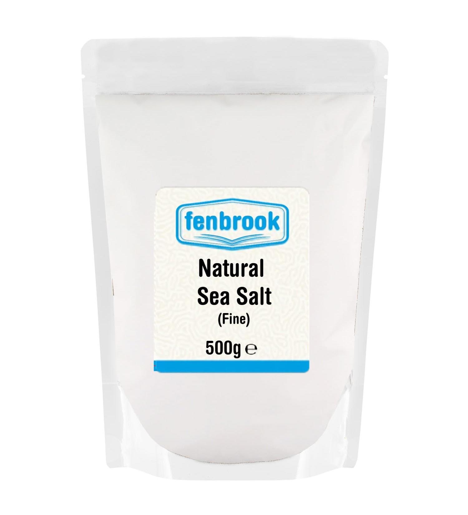 Natural Sea Salt (Fine) - Unrefined No Additives No Anti Caking Agents 500g by Fenbrook