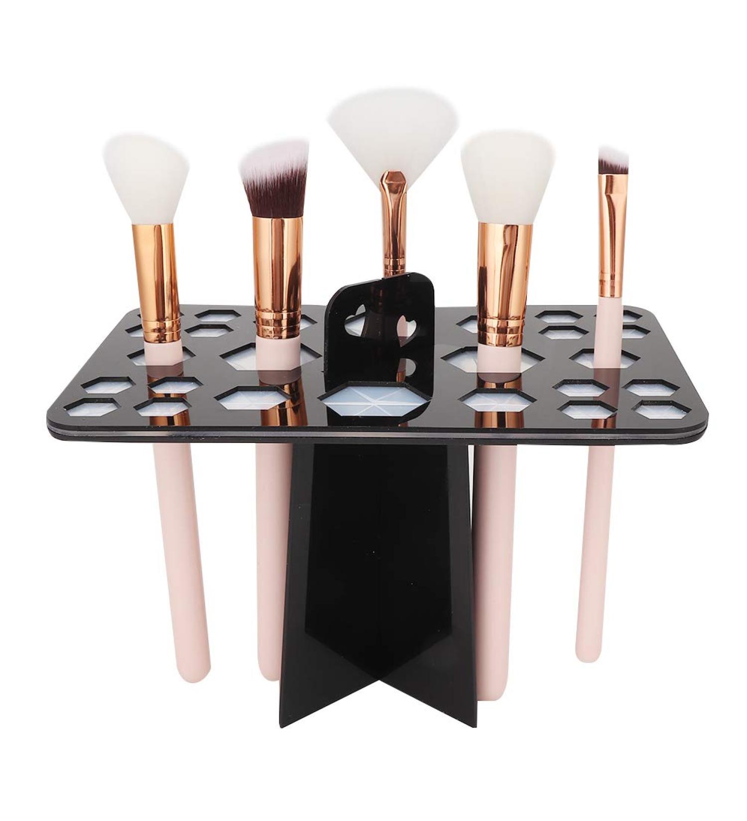 Buy 26-Hole Makeup Brush Dry Rack - Air Drying Holder for Cosmetics & Nail Brushes - Black - Buy Online on GoSupps.com