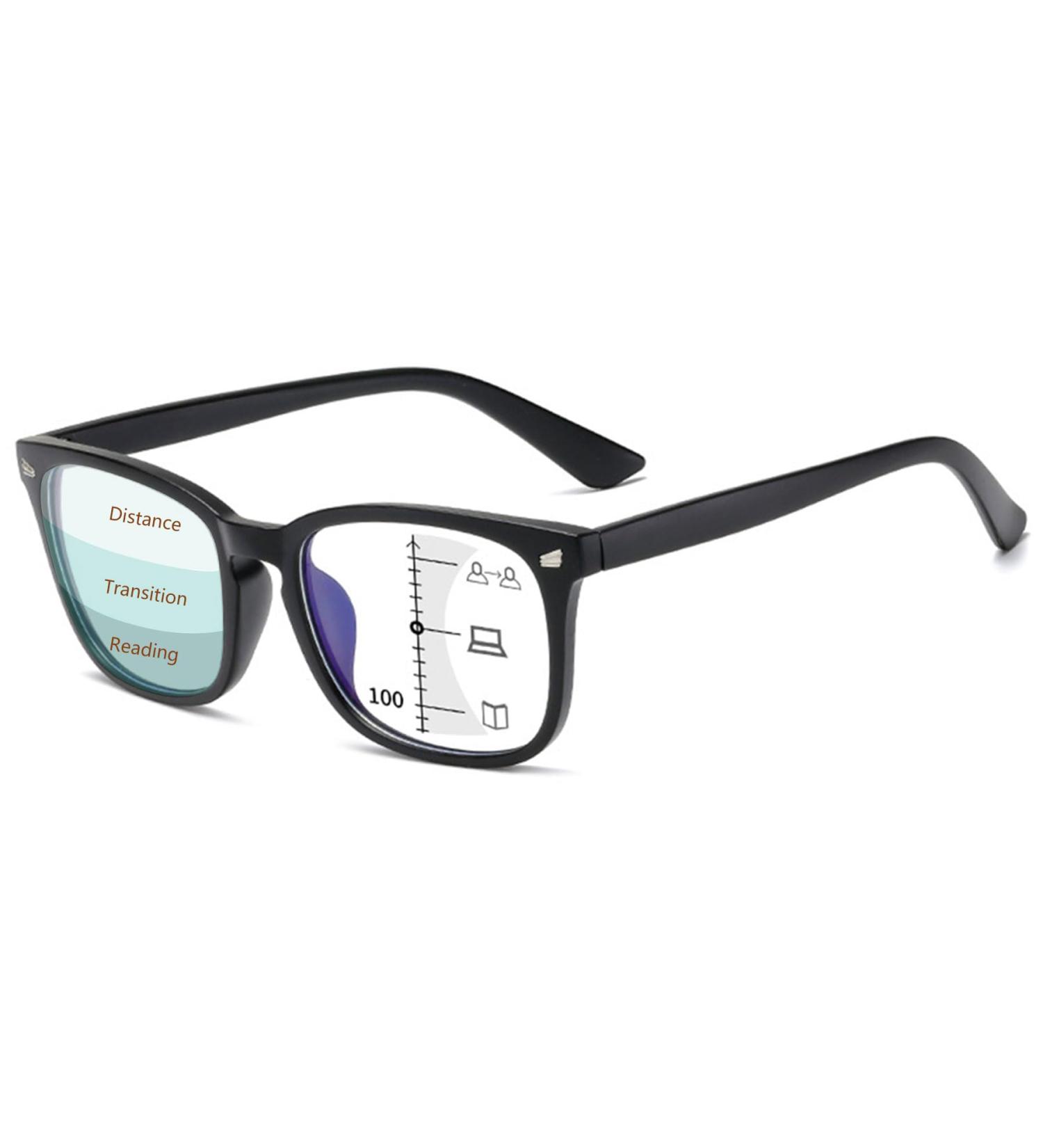 Lanomi Varifocal Glasses for Men & Women | Progressive Multifocal Reader with Blue Light Filter | Anti-Fatigue Rectangle Reading Aid - Buy Online on GoSupps.com