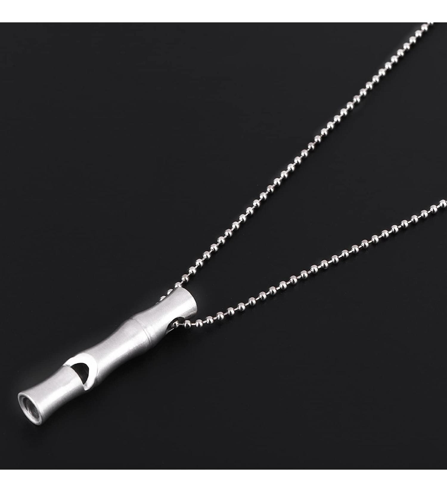 High Decibel Outdoor Stainless Steel Whistle | Emergency Survival Signal Pipe for Camping - Buy Online on GoSupps.com