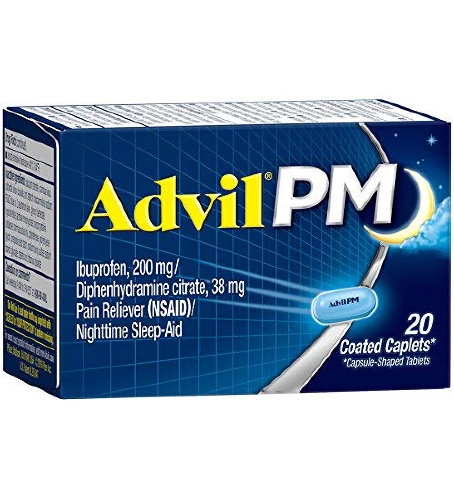 Buy Advil PM - 20 Coated Caplets | Fast International Shipping & Pain Relief Solution - Buy Online on GoSupps.com