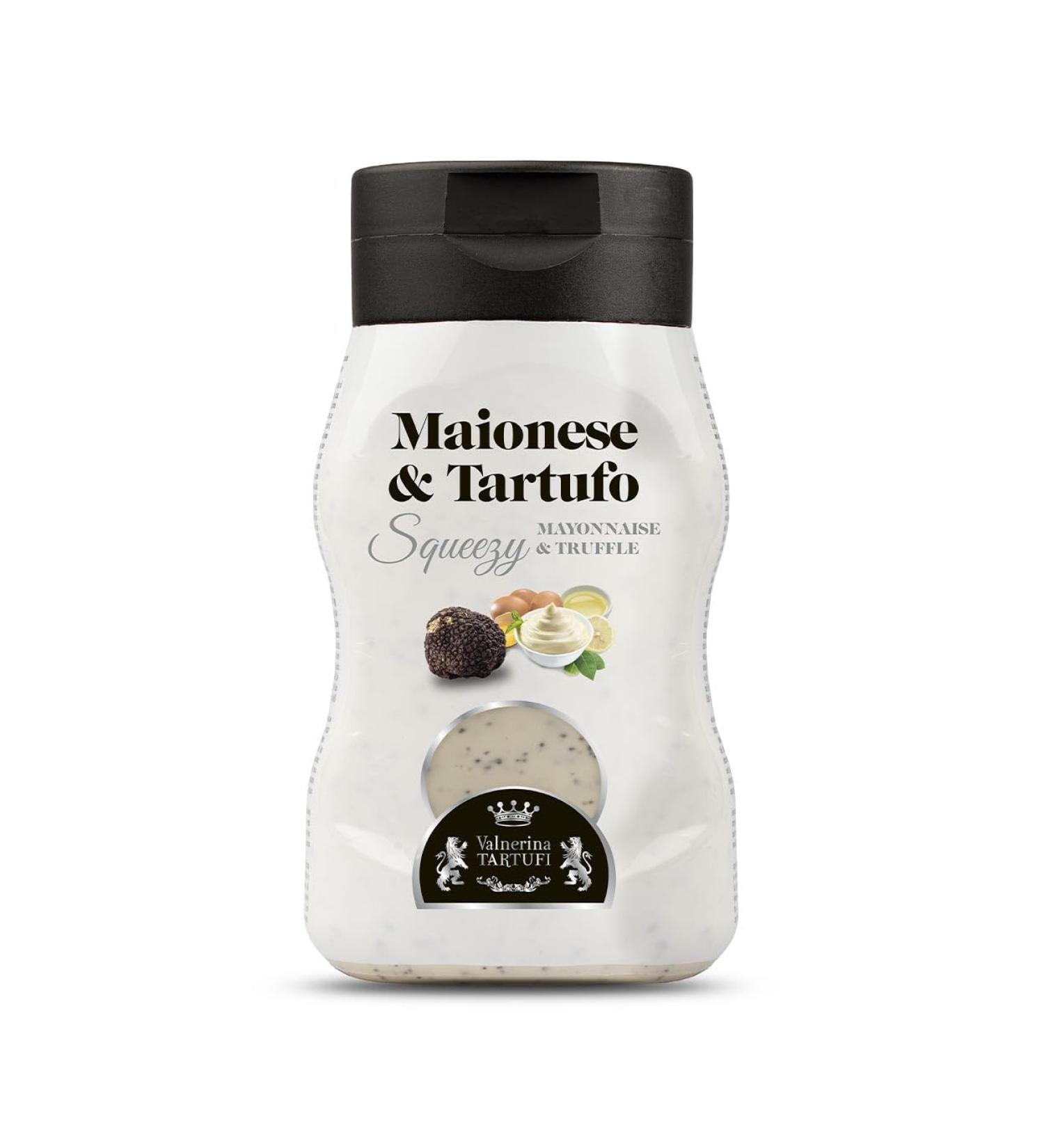 Valnerina Tartufi Squeezy Truffle Mayonnaise | Easy and Convenient No Dirty No Waste | Black Truffle Gourmet Mayonnaise Sauce for Chips French Fries Sushi Burgers | Dispenser 200 gr. - Buy Online on GoSupps.com