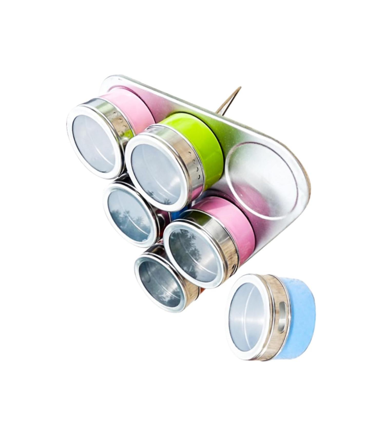 Zerodeko Mixing Bottle 6pcs Dispenser Container Seasoning Bottles Steel Bottle Spice Cans Spice Jar Stainless Steel Set 6.3*6.3CM As Shown - Buy Online on GoSupps.com