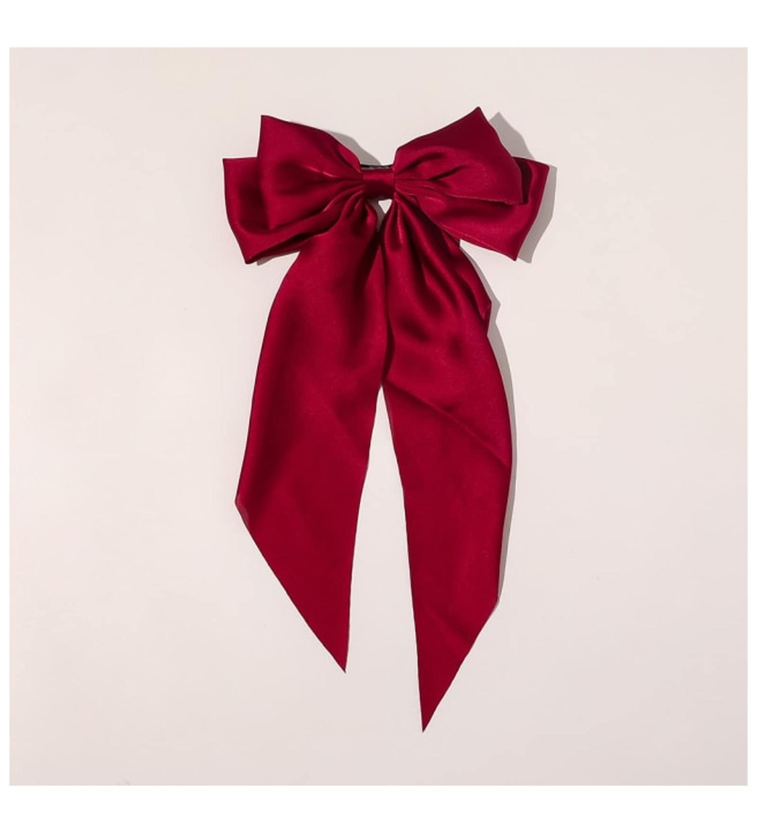 Hair Clips Spring Satin Girls Bow Hair Band Trendy Ribbon Hairpin Temperament Ribbon Bow Ladies Headwear Hair Accessories Blue Hair Clips (Size : Wine Red) - Buy Online on GoSupps.com