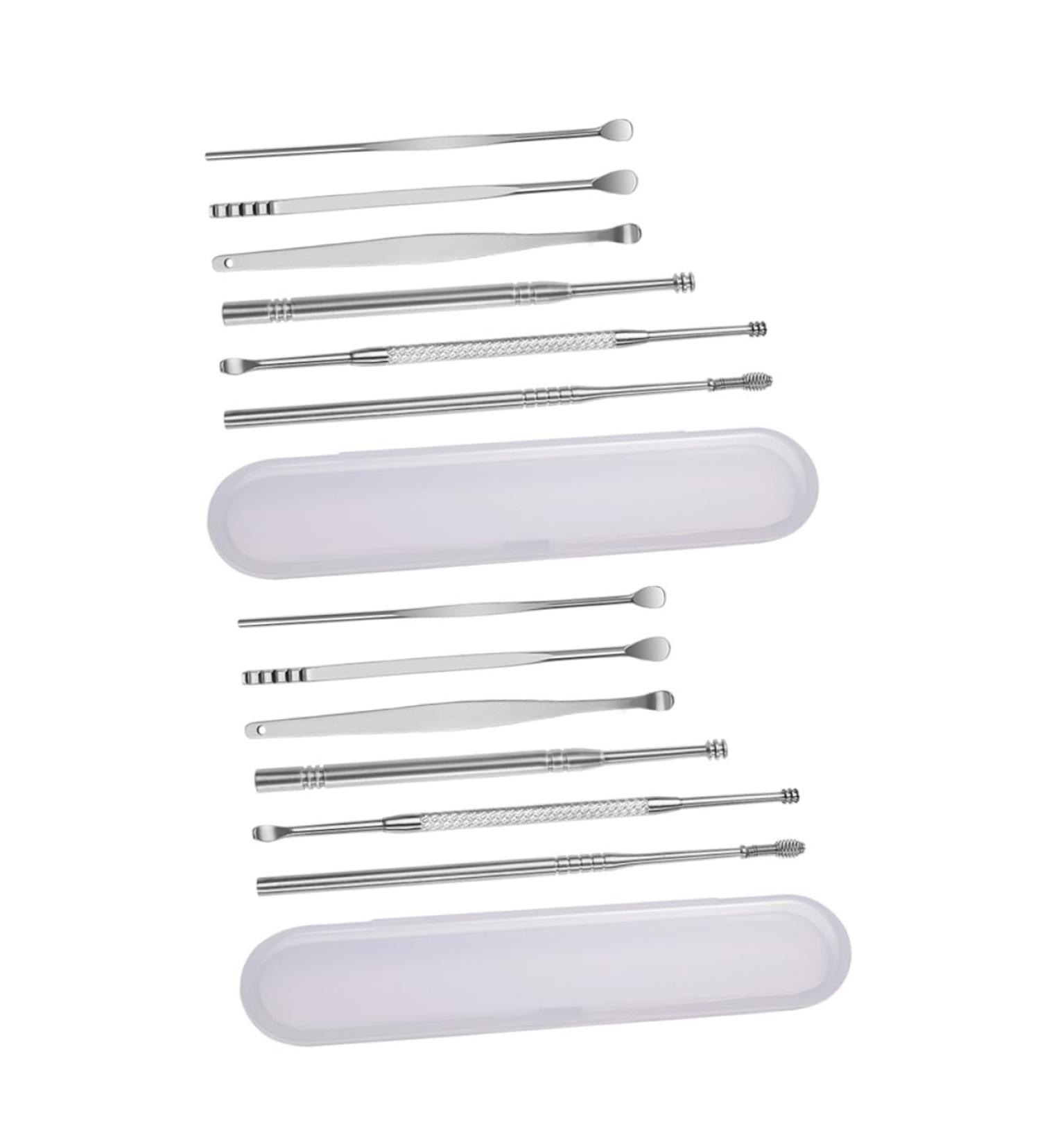 FOMIYES Ear Picking Tool Set - Stainless Steel Ear Wax Remover Ear Cleaner Kit for Adults & Kids Double-Headed Ear Spoon 11.7cm - International Shipping Available - Buy Online on GoSupps.com