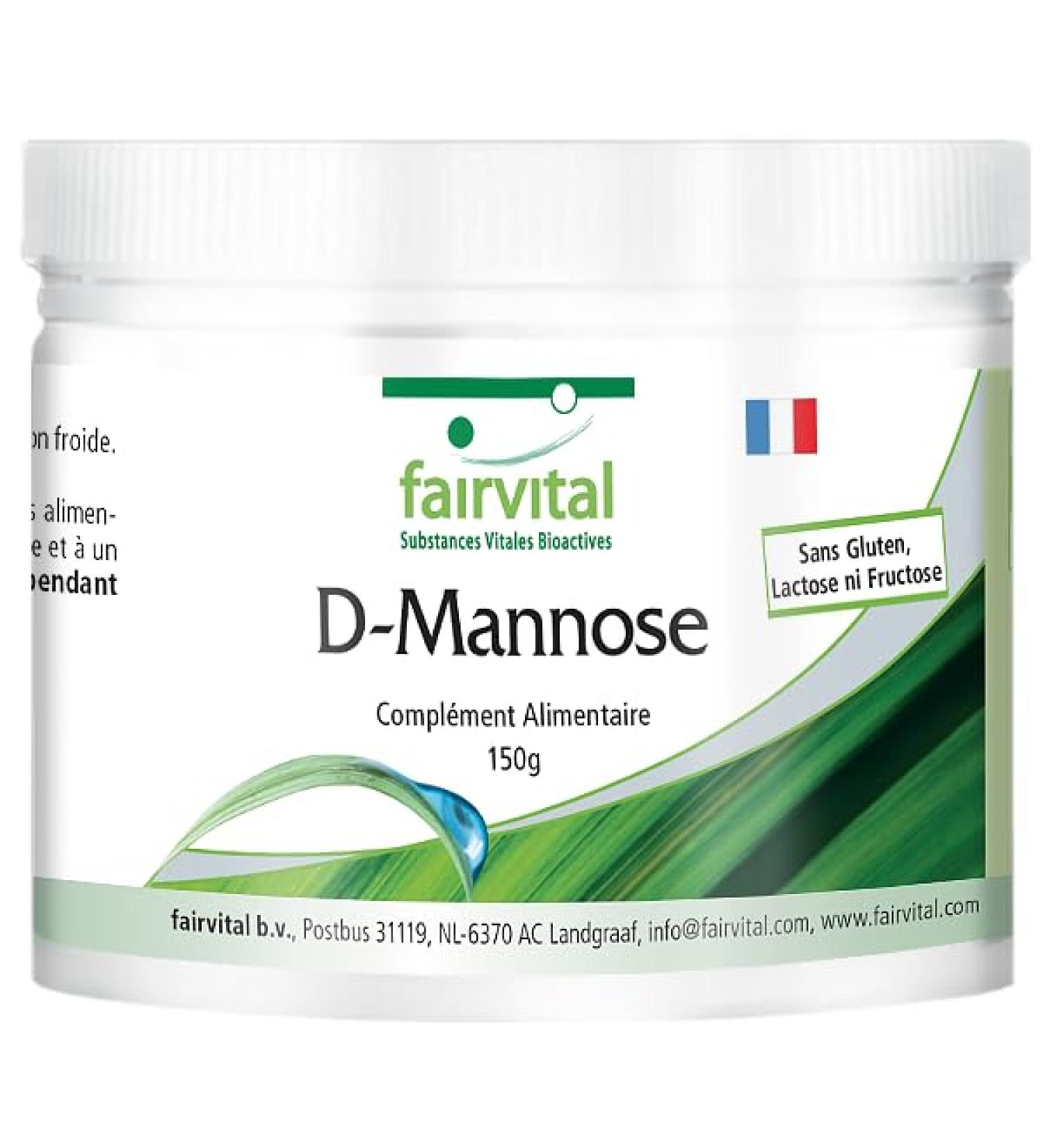 Fairvital | D-Mannose 150g powder - enriched with vitamin B2 - 100% pure and 100% vegan - highly dosed - quality tested - Made in Germany - Buy Online on GoSupps.com