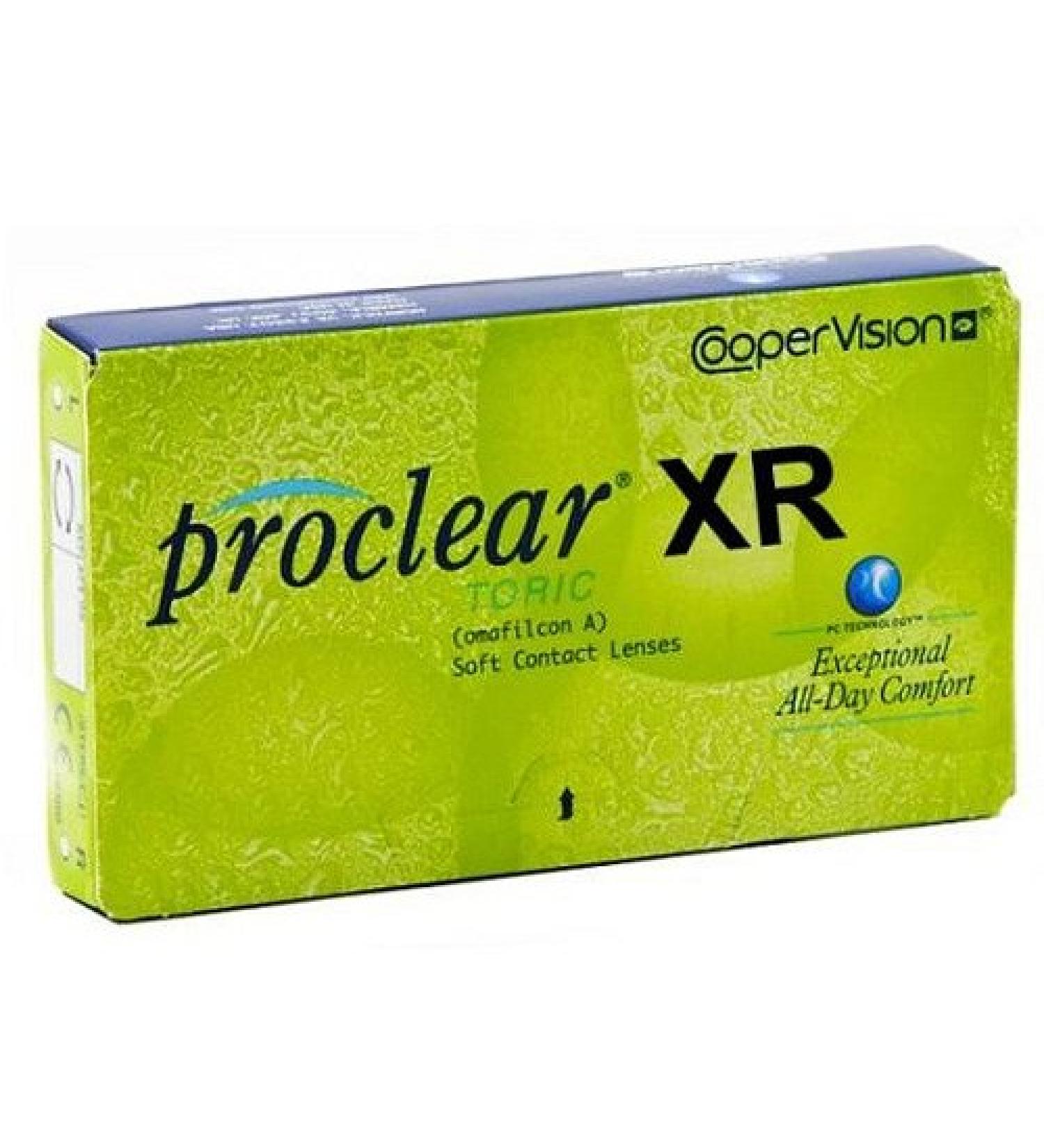 Proclear Toric XR 3 pieces / BC: 8.8 mm / DIA: 14.4 / CYL: -5.25 / AXIS: 160 / +4.50 diopters