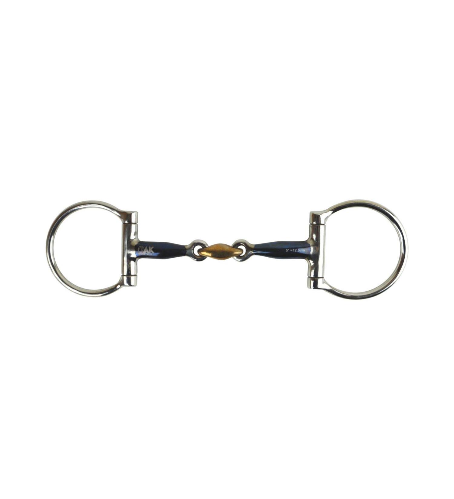 AK Sweat Iron D-Ring Double Jointed Lozenge with Cooper Joint Horse Riding Bits (5.50'' Blue-Silver) 5.50'' Blue-Silver - Buy Online on GoSupps.com