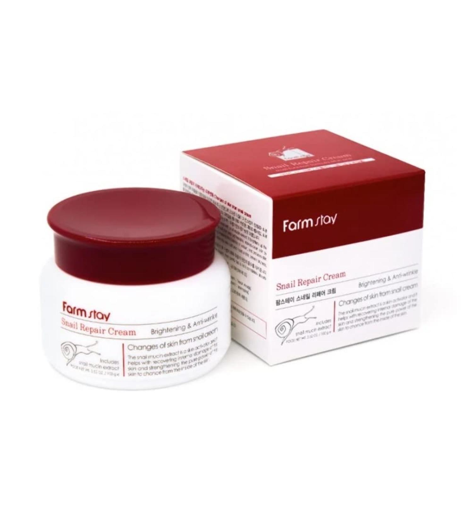 Buy FARMSTAY Snail Repair Cream (100g) - Best Anti-Aging Skincare for Youthful Glow | International Shipping Available - Buy Online on GoSupps.com