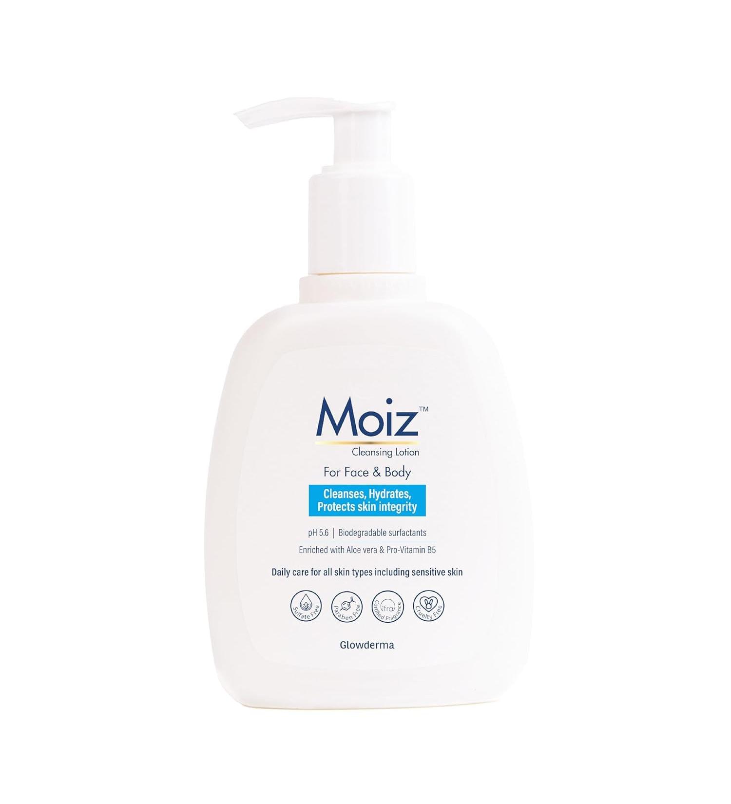 Cleansing Lotion | Face & Body Cleanser | For Sensitive Skin | With Aloe Vera & Pro-Vitamin B5 | pH 5.6 | Soap Paraben & Sulphate Free - 200ml - Buy Online on GoSupps.com