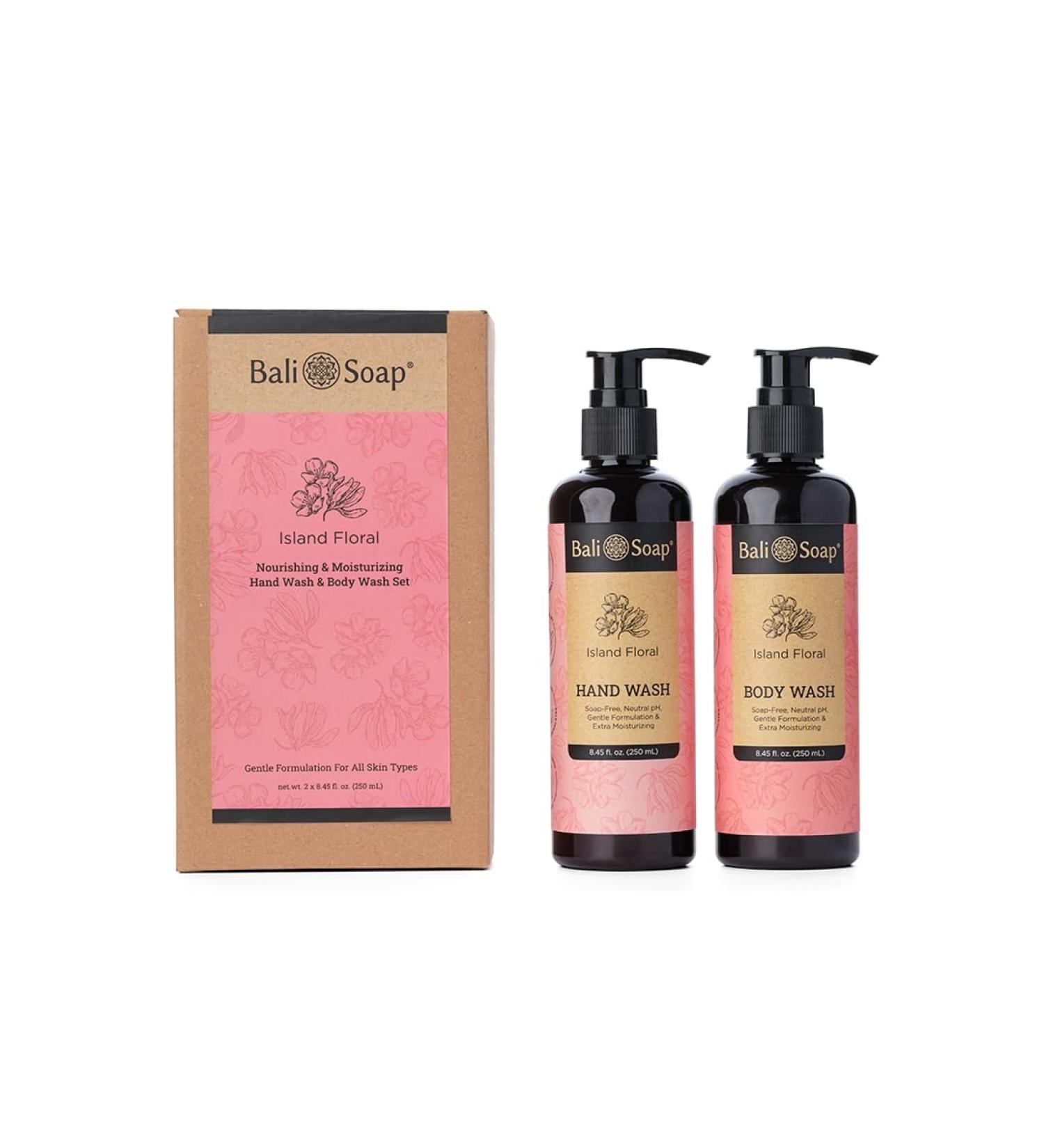 Bali Soap - Set of 2 Hand Wash & Body Wash Moisturizing & Nourishing pH Neutral with Gentle Formulation Suitable For Vegans & For All Skin Types 8.5 fl oz each (500ml Island Floral) Island Floral 8.5 Fl Oz (Pack of 2) - Buy Online on GoSupps.com