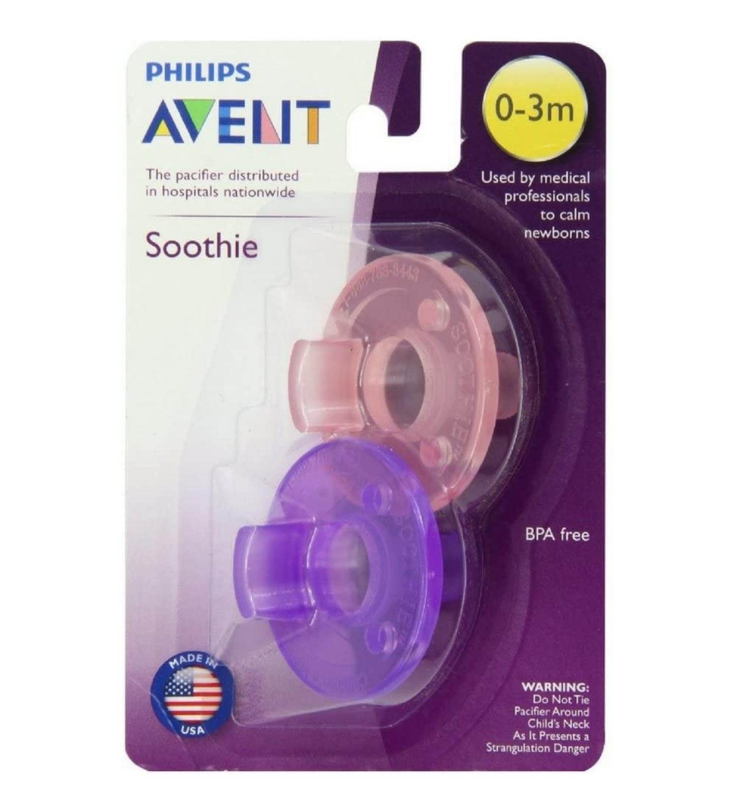 Philips Avent Soothie Pacifier for 0-3 Months - Pink/Purple | Best Baby Soother | Shop Internationally - Buy Online on GoSupps.com