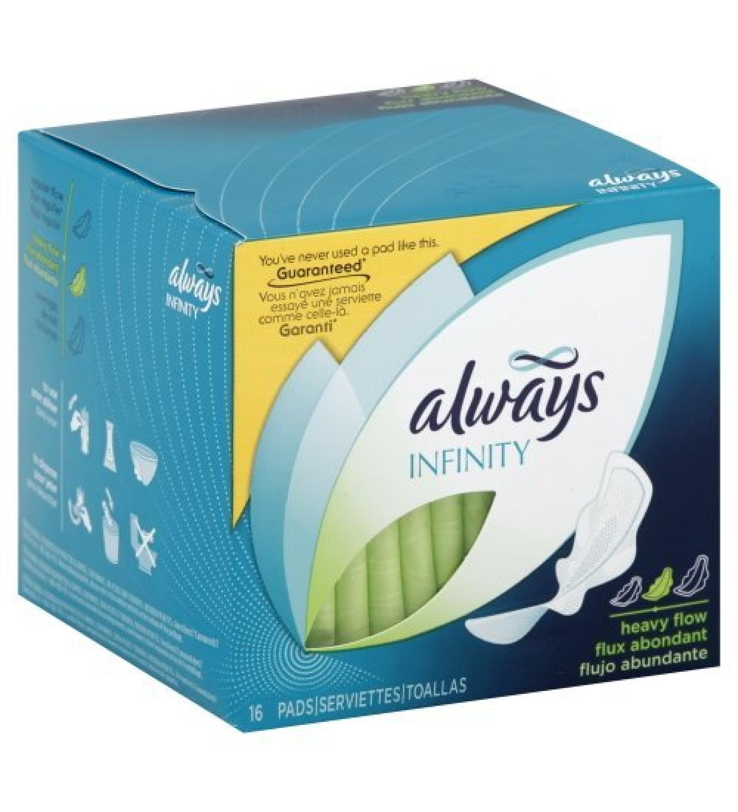 Always Infinity Heavy Flow Flexi-Wings Pads - 1 x 16 Ea