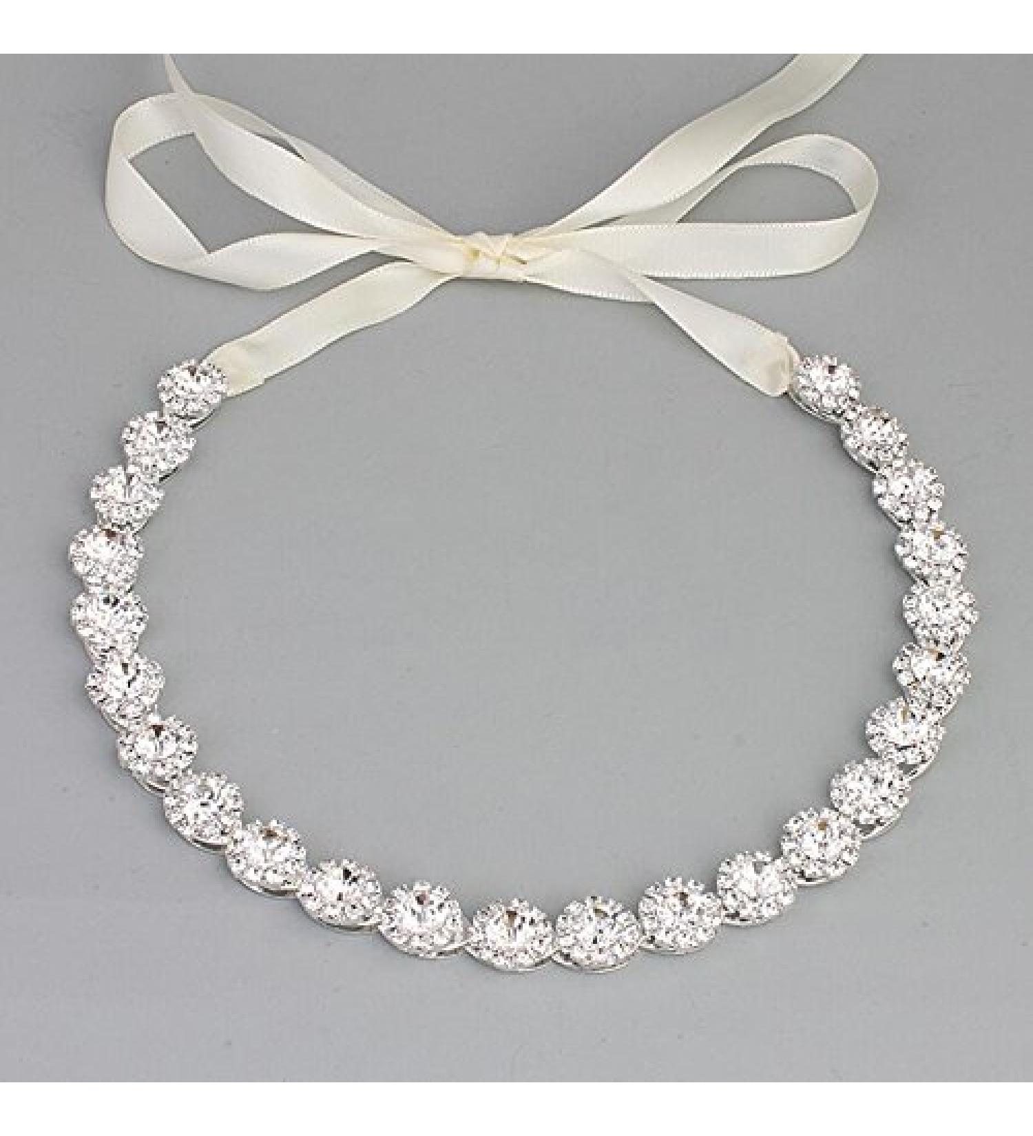 Oriamour Crystal Wedding Headband - Rhinestone Bridal Hair Accessories in Silver - Buy Online on GoSupps.com