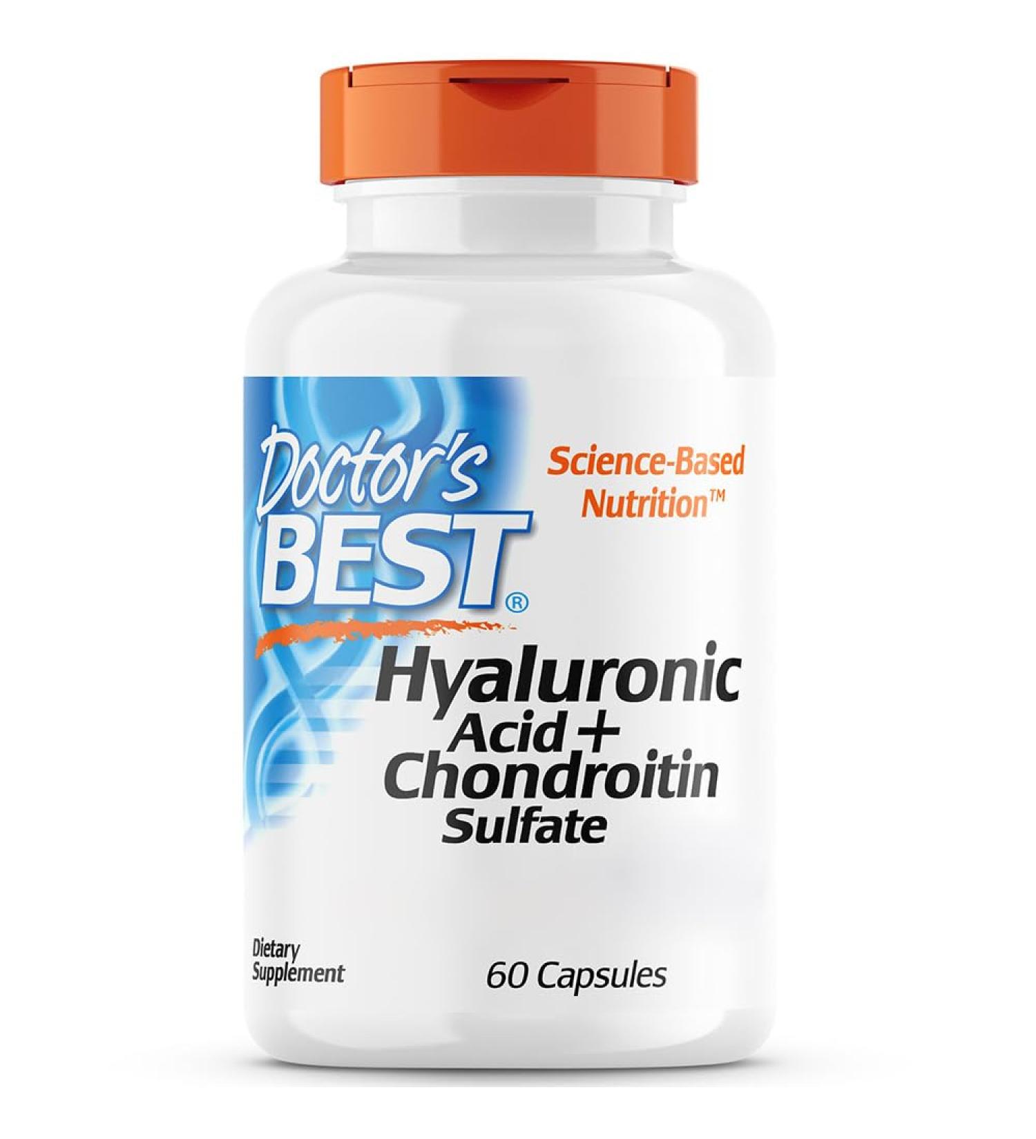 Doctor's Best Hyaluronic Acid with Chondroitin Sulfate and Collagen 60 Capsules Laboratory Tested Gluten Free Soy Free - Buy Online on GoSupps.com
