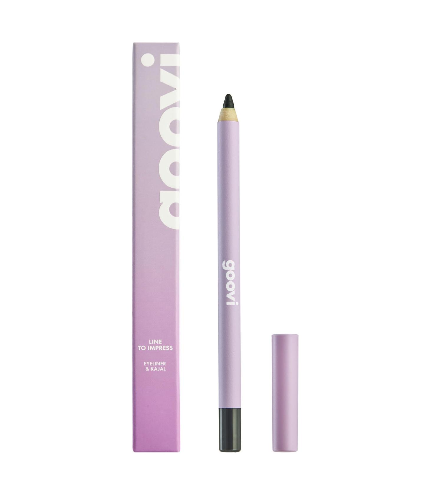 Goovi GOOVI Line To Impress Eye Pencil Highly Pigmented Eyeliner and Kohl Pencil Glossy Finish Long-Lasting Brown 1.2g