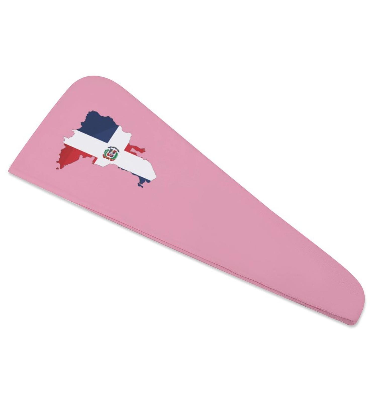 Dominican Republic Flag Microfiber Hair Towel Wrap for Women - Super Absorbent 10x26 Inch Hair Turban with Button - Buy Online on GoSupps.com