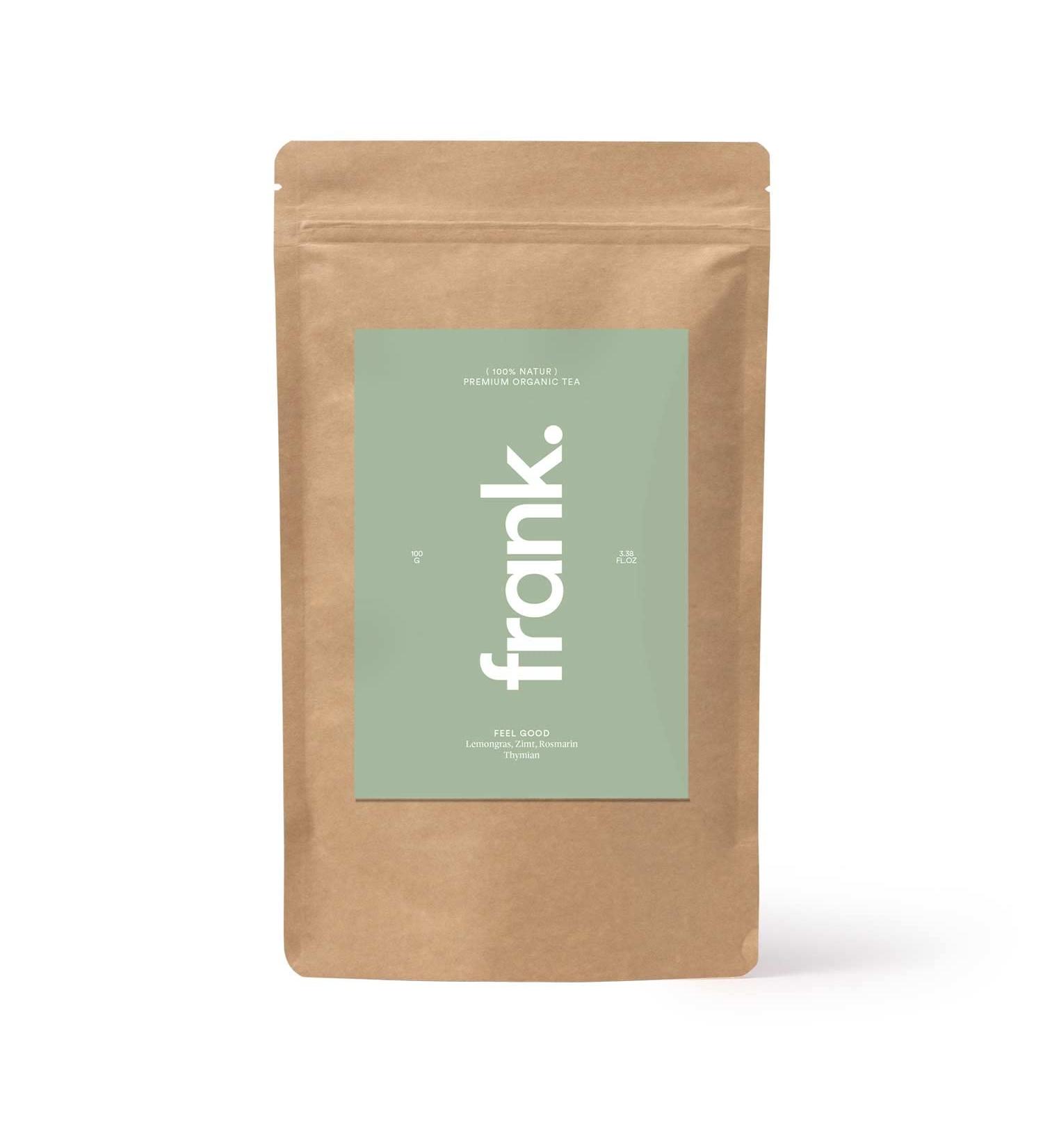  Frank Juice FRANK JUICE Feel Good Tea | Tea blend with lemongrass lavender rosemary and thyme | Certified organic according to DE- KO-006 | 100 g - Buy Online on GoSupps.com