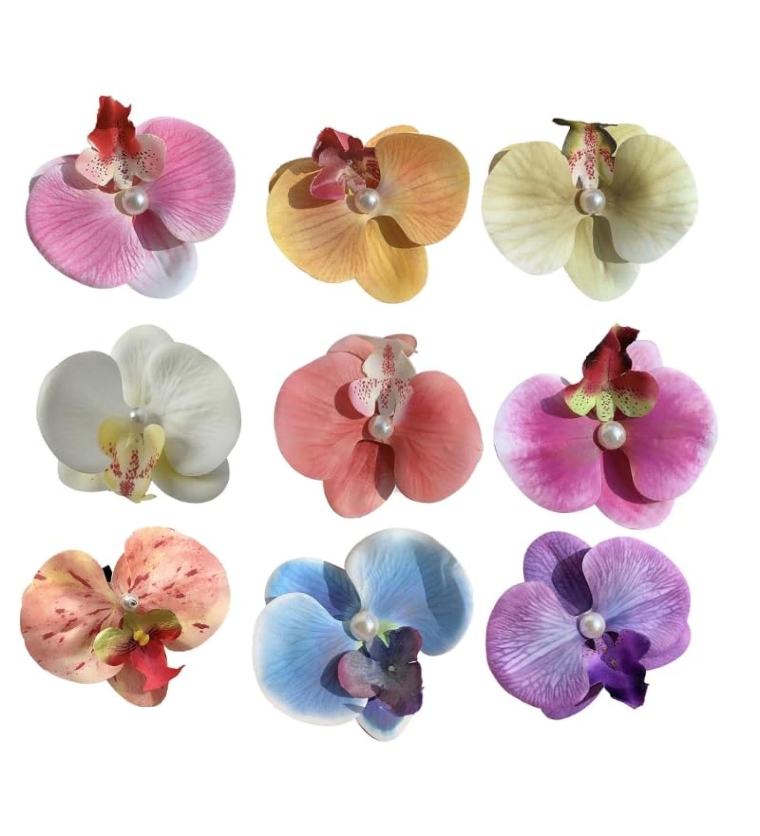 9 Pcs Orchids Hair Clamps Secure Grip Floral Hairpis Fashion Accessory Craft Supplies for All Ages and Occasions - Buy Online on GoSupps.com
