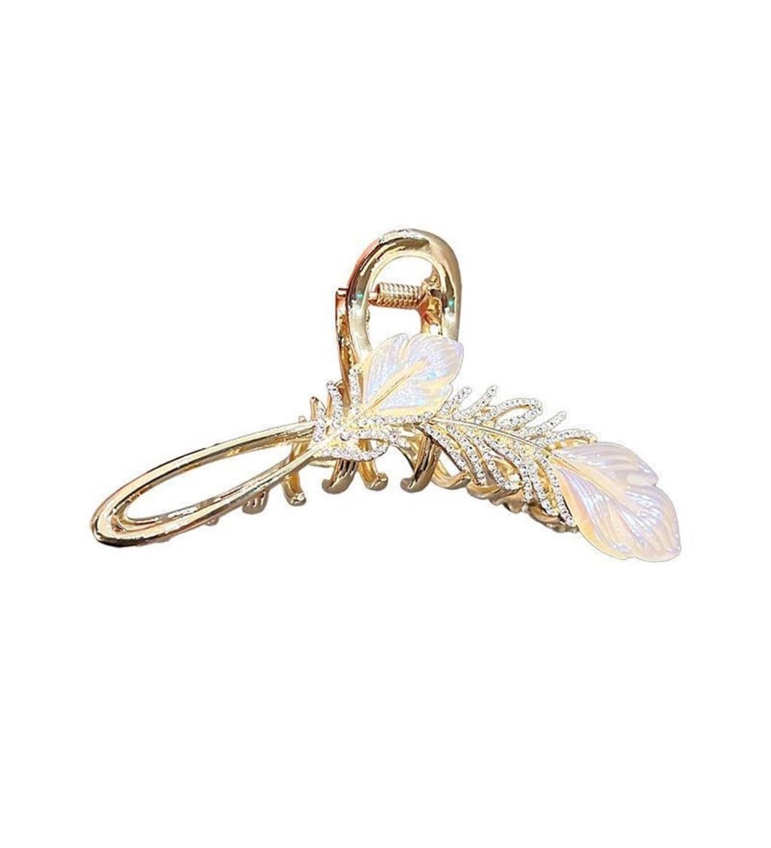 LNYHLXS Alloy ClipTemperamentFeather Hair ClipStraight ClipCoiled Hair Large Headwear 1 count (Pack of 1) Metallic - Buy Online on GoSupps.com