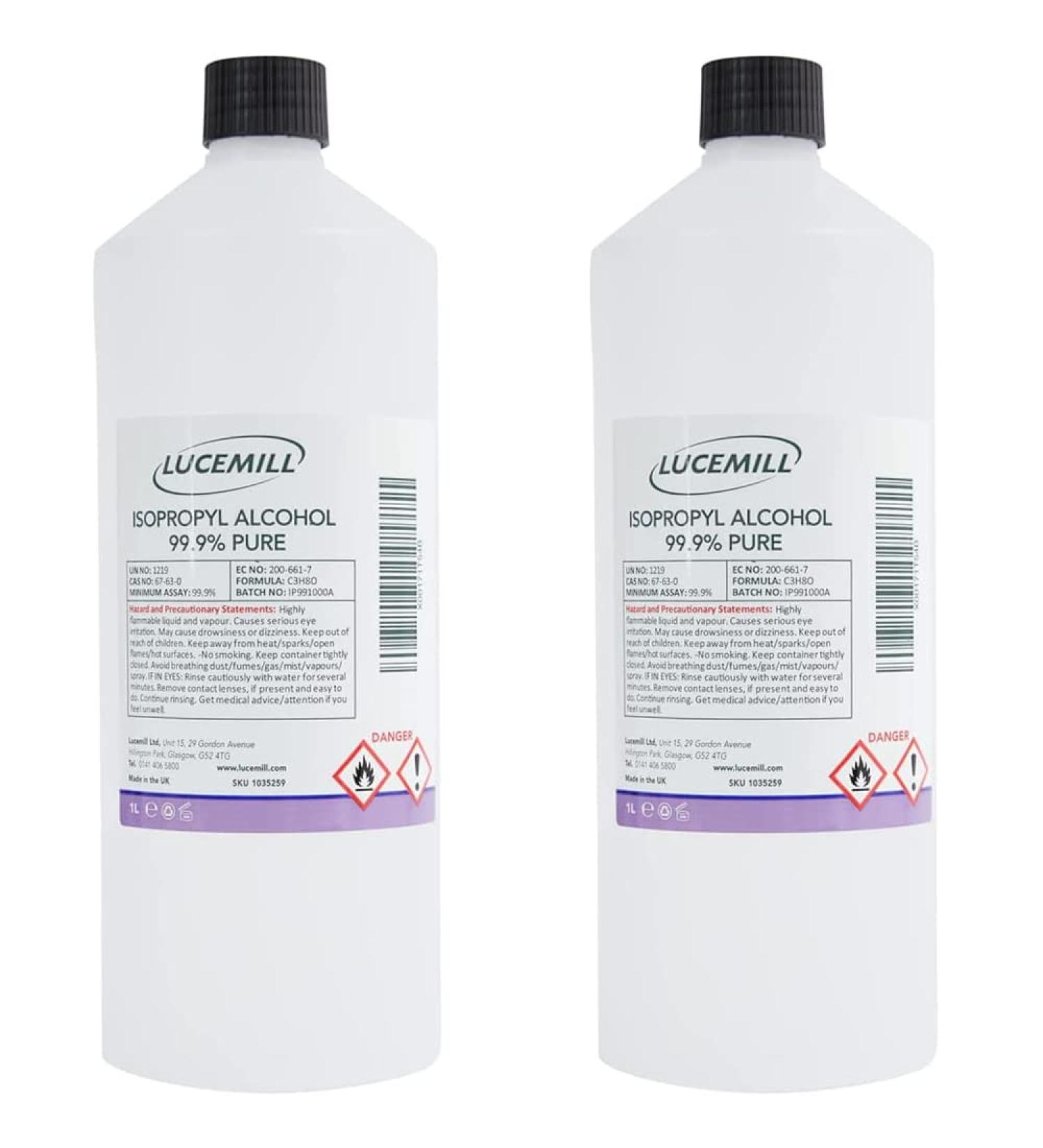 2 Litre (2 x 1L) Isopropyl Alcohol 99.9% Pure IPA Disinfectant Surface Cleaner 1 l (Pack of 2) - Buy Online on GoSupps.com
