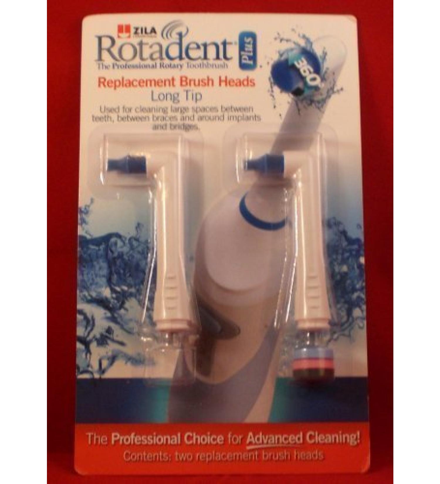 Rotadent Plus Long-Tip Replacement Brush Heads Pack of 2 - for Rotadent Plus Brush Base - Buy Online on GoSupps.com