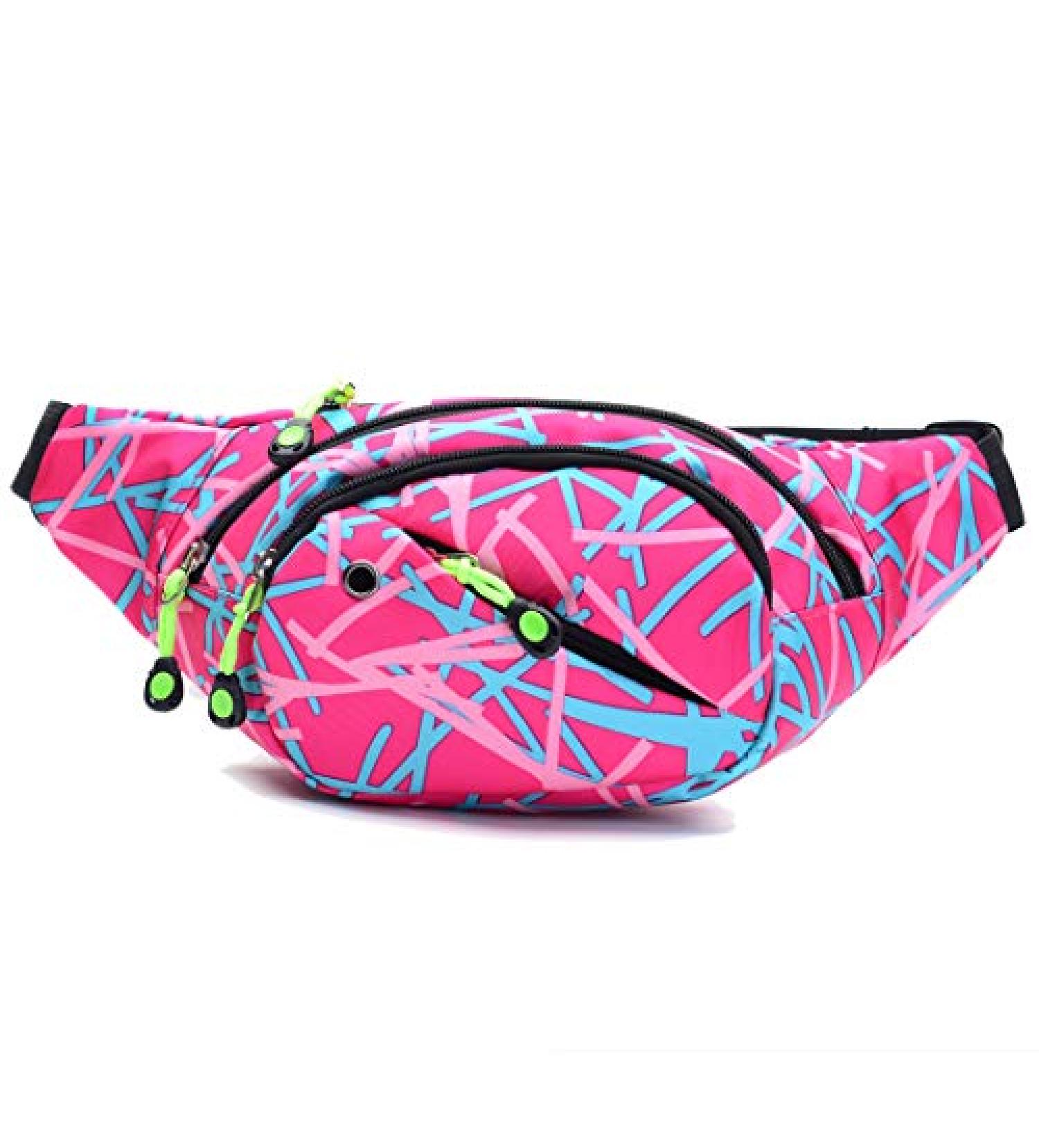 Ausion Fanny Pack Waist Bag - Water Resistant Hip Bum Bag for Traveling, Running, Cycling - Pink - Buy Online on GoSupps.com