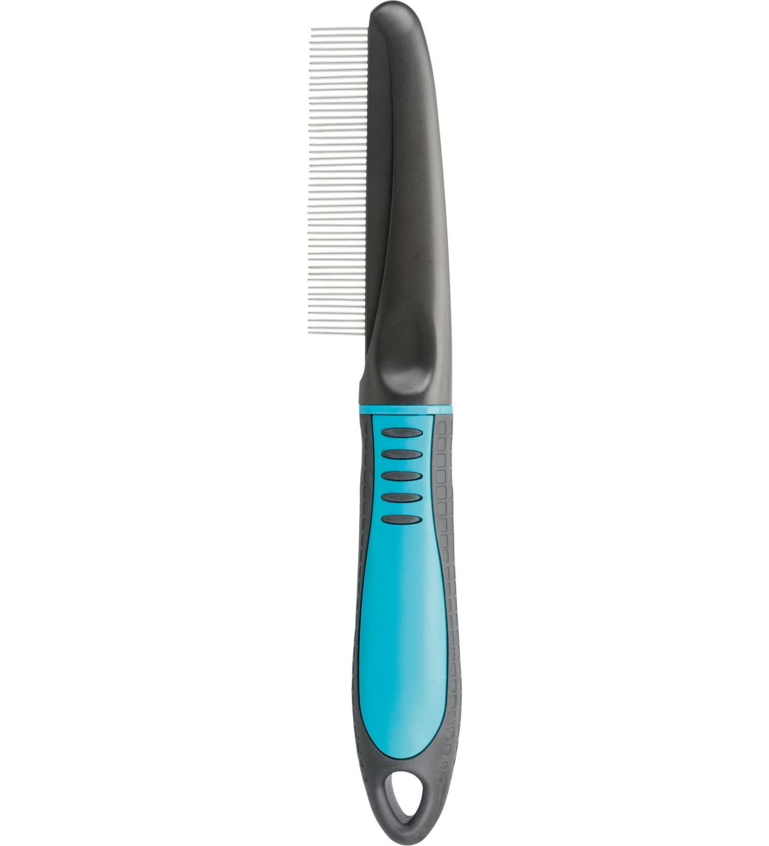 TRIXIE Dog/Cat Coat Untangler Comb 22 cm Black Silver Blue 22 cm - Buy Online on GoSupps.com