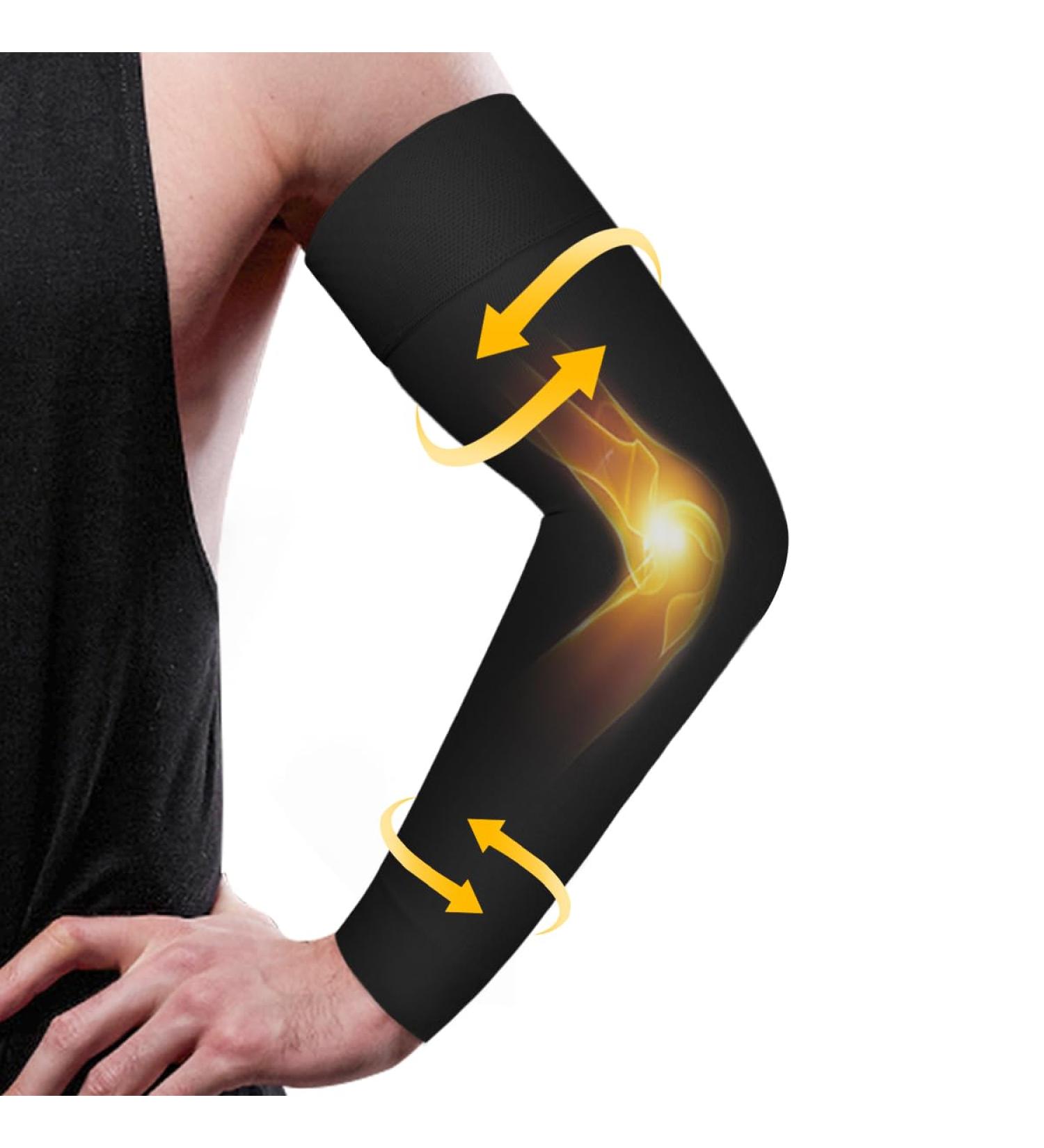 Normers 20-30 mmHg Compression Arm Sleeve for Men & Women - Full Arm Support with Silicone Band - Graduated Compression Brace for Arthritis, Swelling, Bursitis, DVT - Black, Small - Buy Online on GoSupps.com